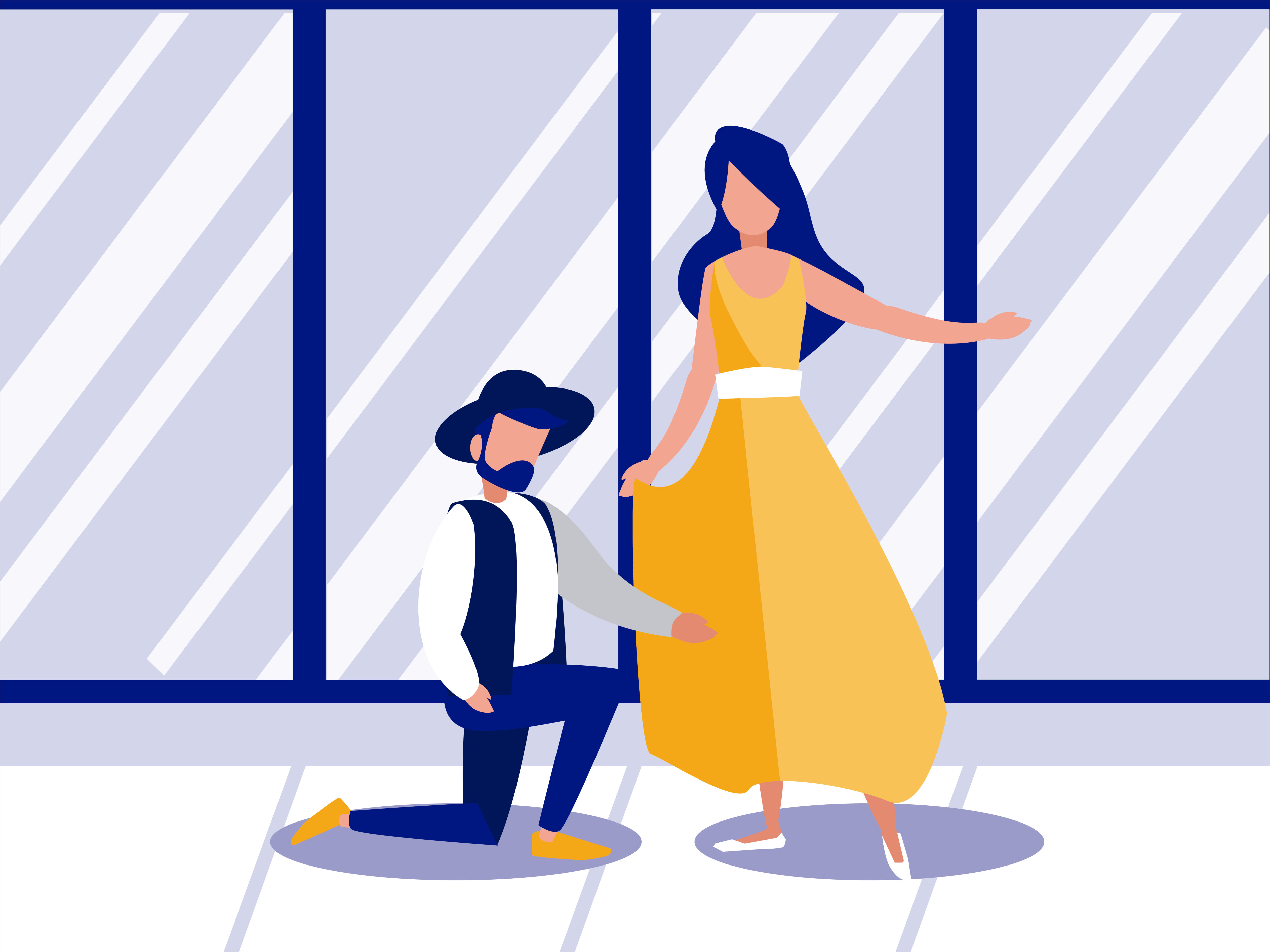 couple of people dancing at home vector illustration design Free Vector