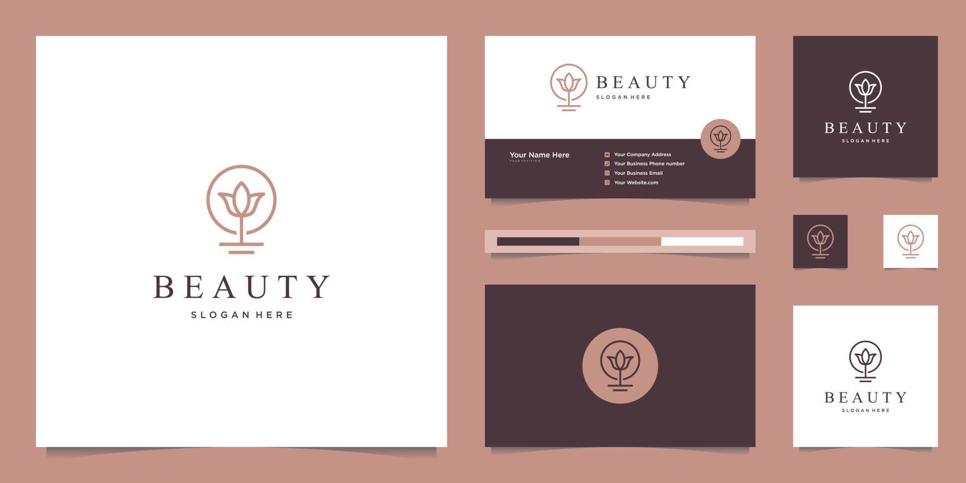 elegant abstract flowers inspiring beauty, yoga and spa. logo design and business card Stock Free and Free SVG