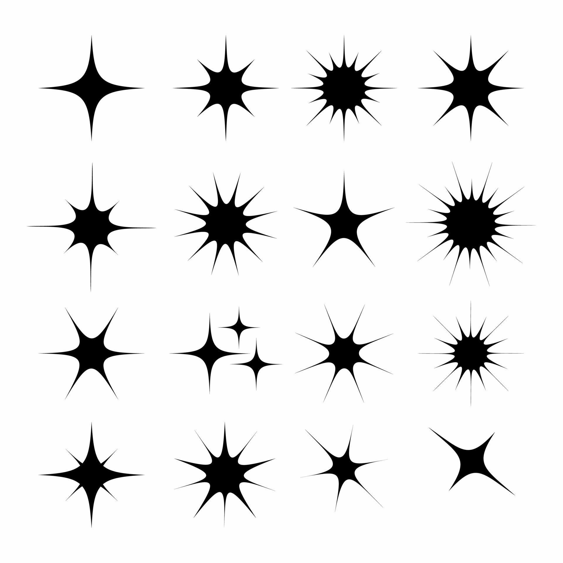 Sparkle flat set vector icons Stock Free