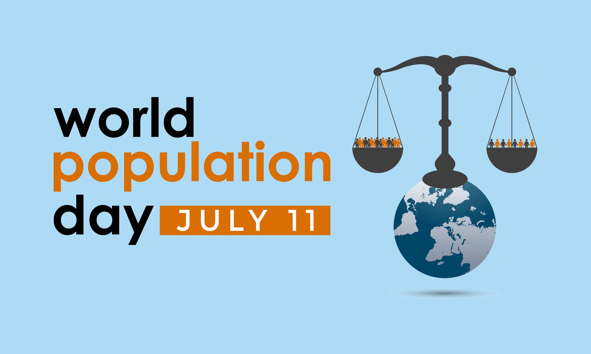 illustration on the theme of World Population Day. Diverse people with Overcrowded, overloaded earth. Banner poster, flyer and background design. Free Vector