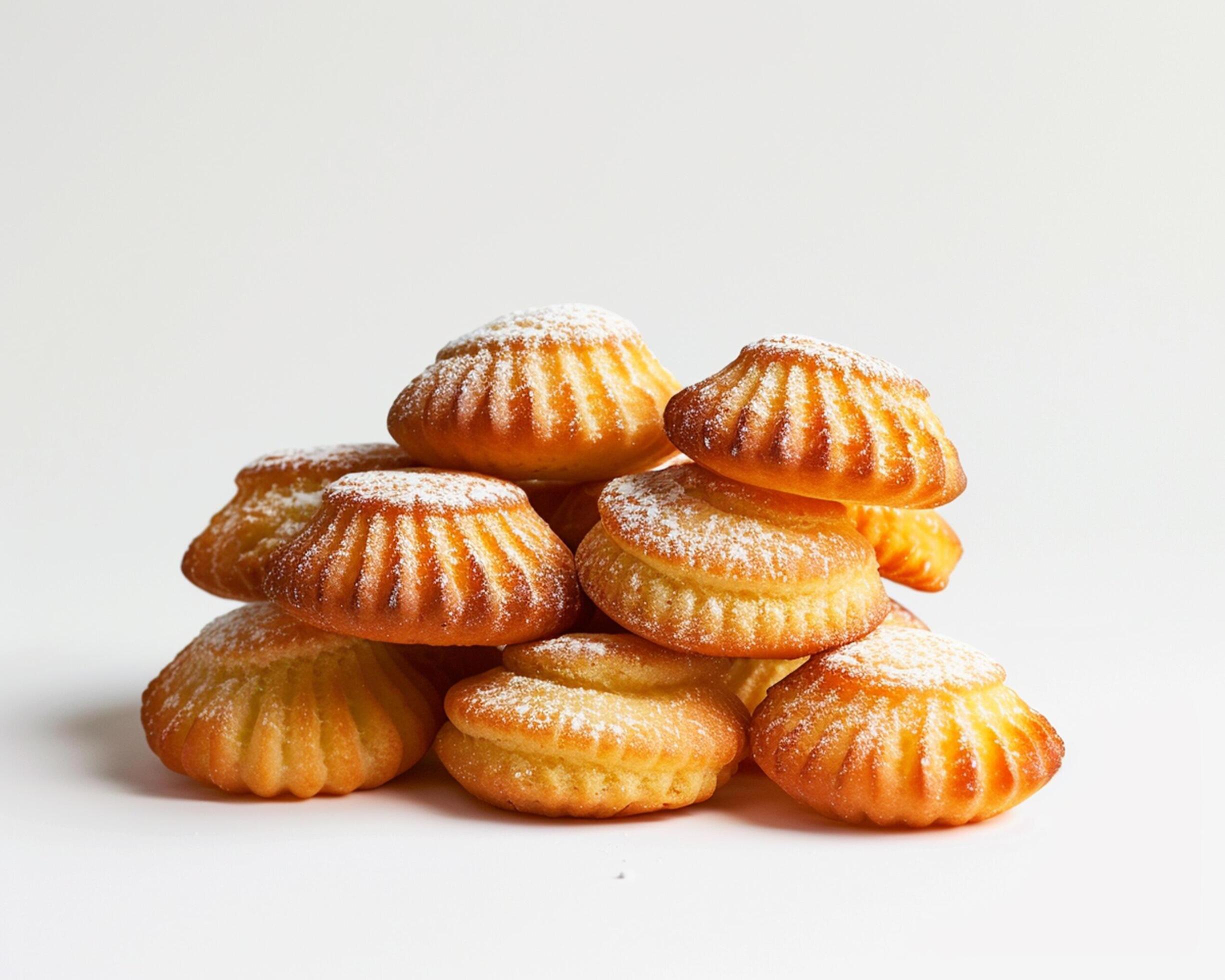 a pile of pastry on a white surface Stock Free