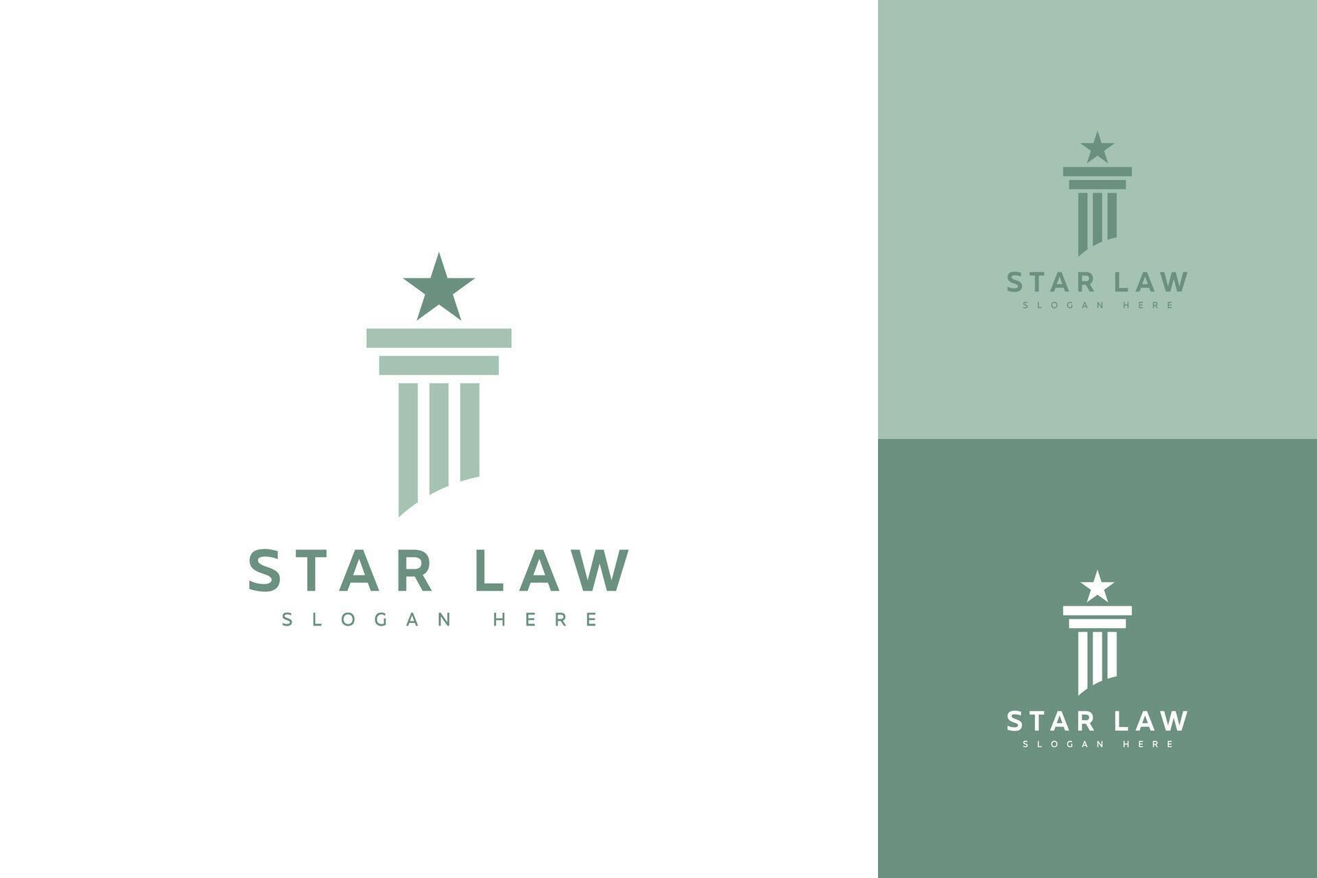 Star Law Logo Design Template Pro Vector