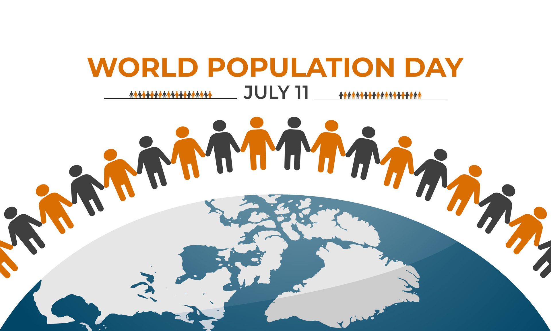 illustration on the theme of World Population Day. Diverse people with Overcrowded, overloaded earth. Banner poster, flyer and background design. Free Vector