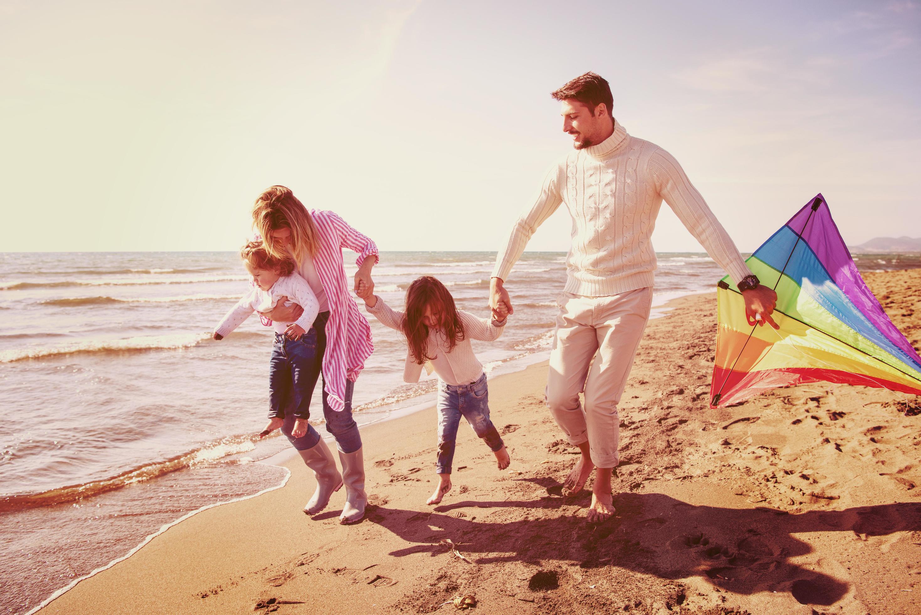 happy family enjoying vecation during autumn day Stock Free