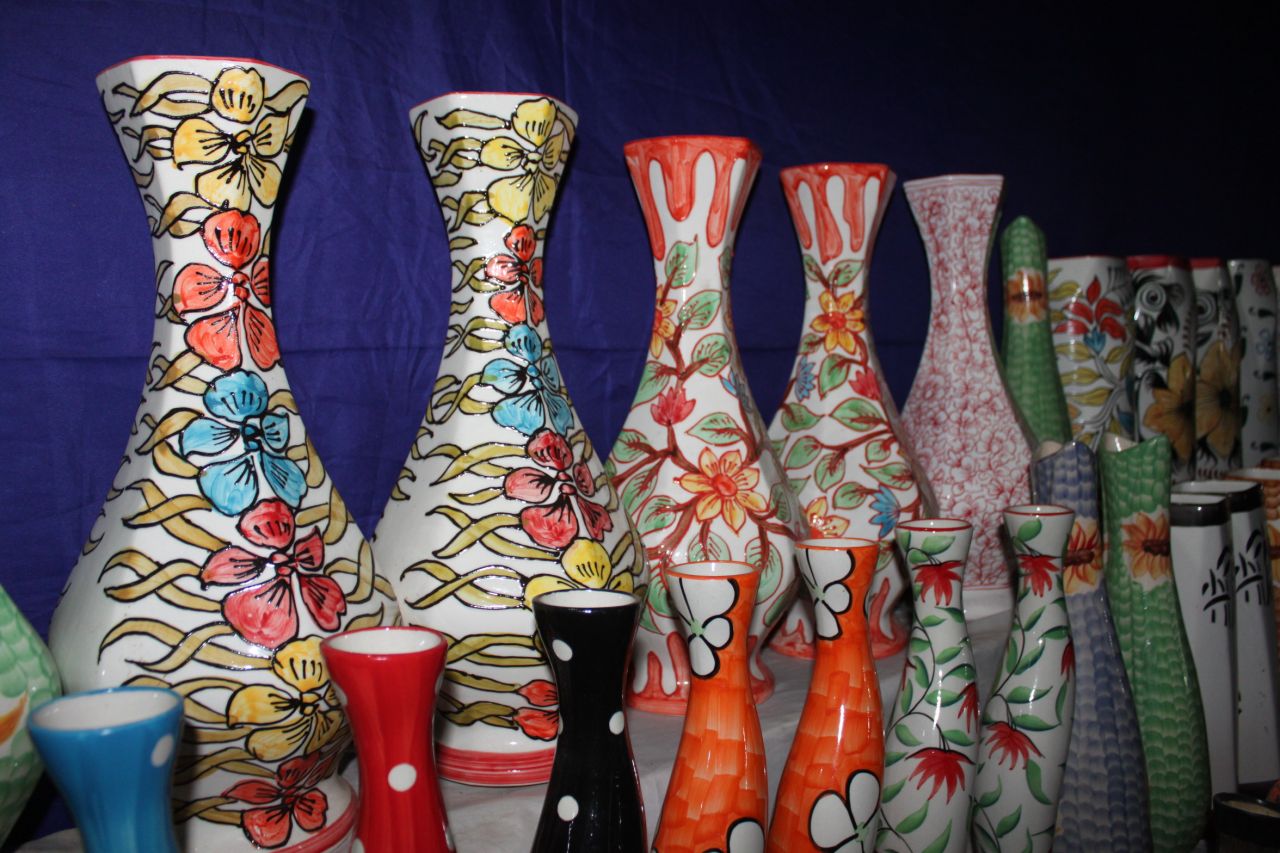 Colorful Vases Array Stock Free