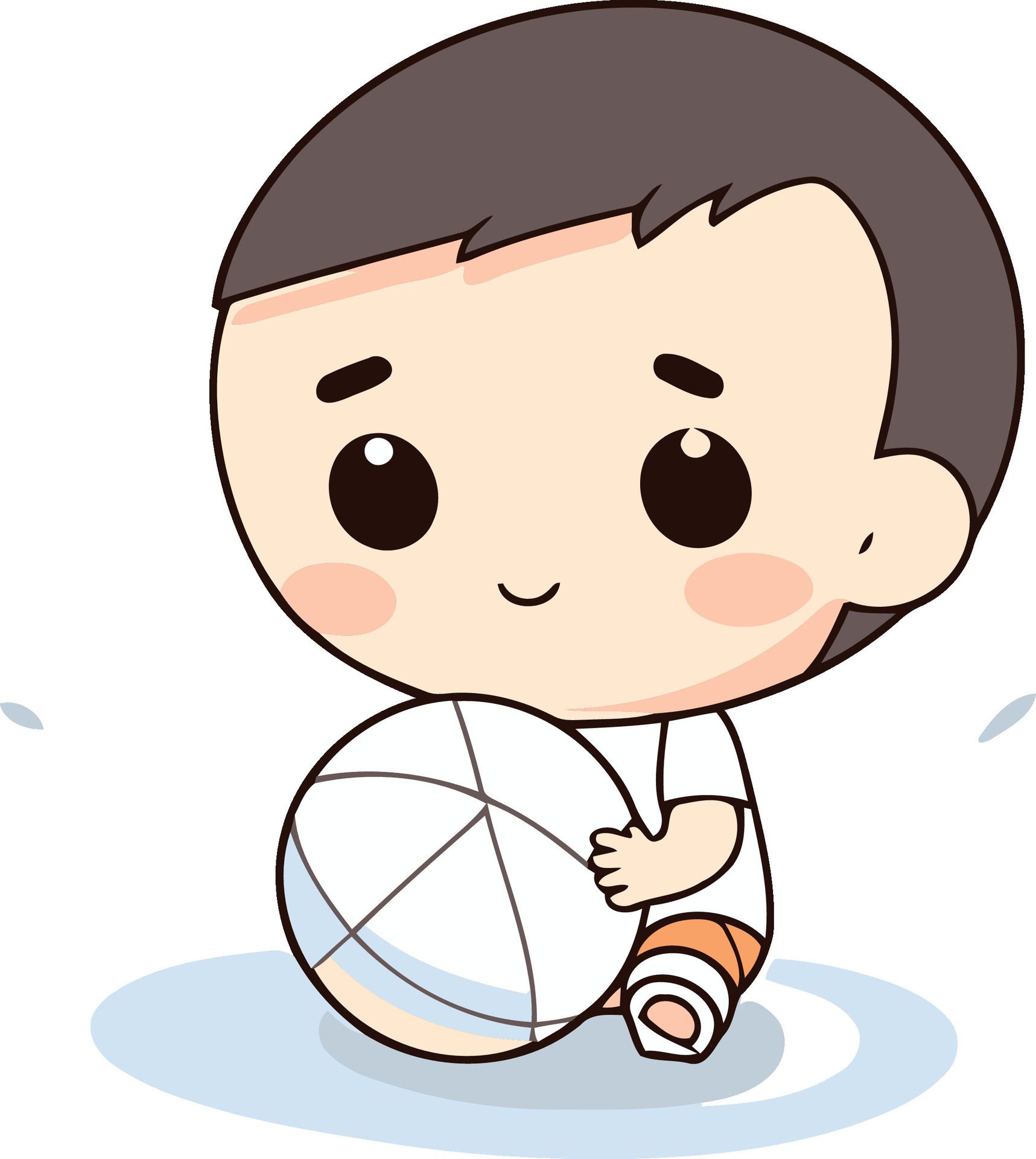 ball. little. cartoon. small. child. kid. person. boy. childhood. character. cute. illustration. young. happy. smile. happiness. people. fun. Free Vector