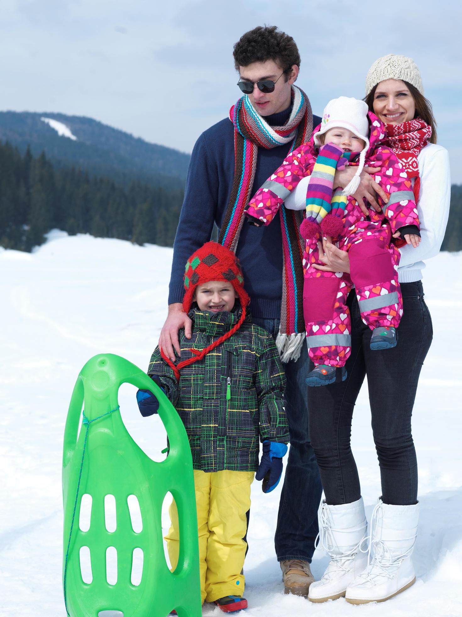 Winter family fun Stock Free