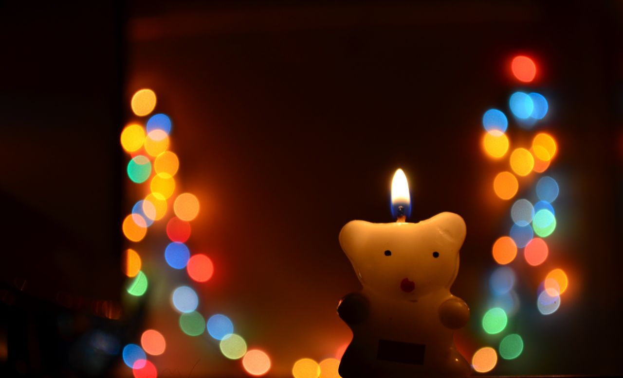 Teddy Candle Bokeh Stock Free