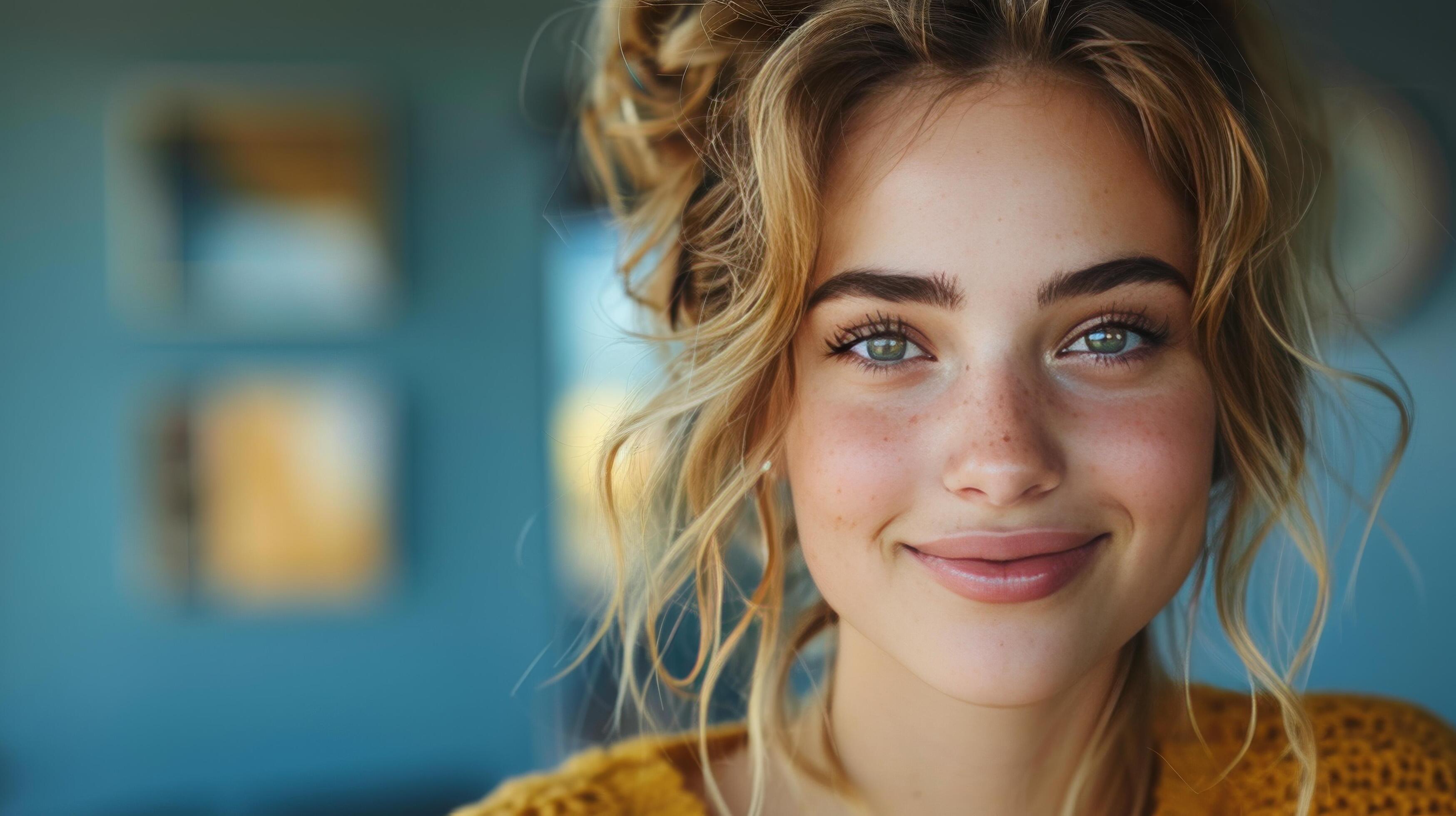 Smiling Person in Close Up Stock Free