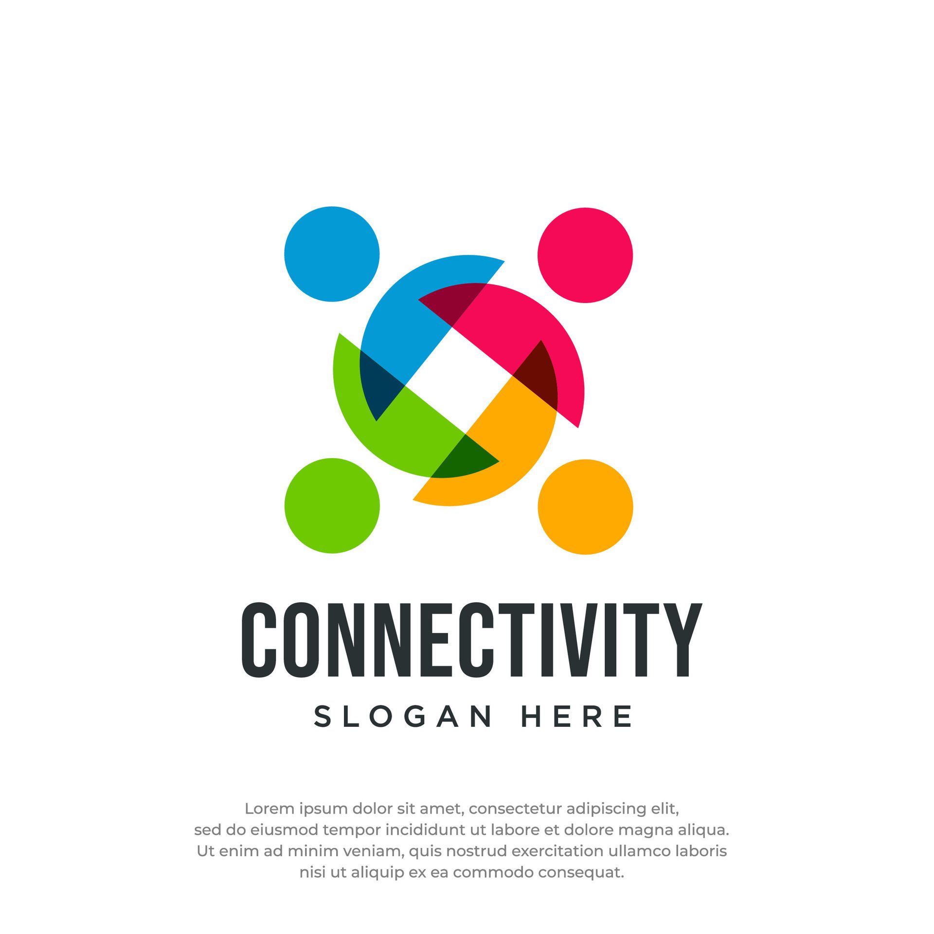 Colorful logo concept. People family group team icon logo design Free Vector