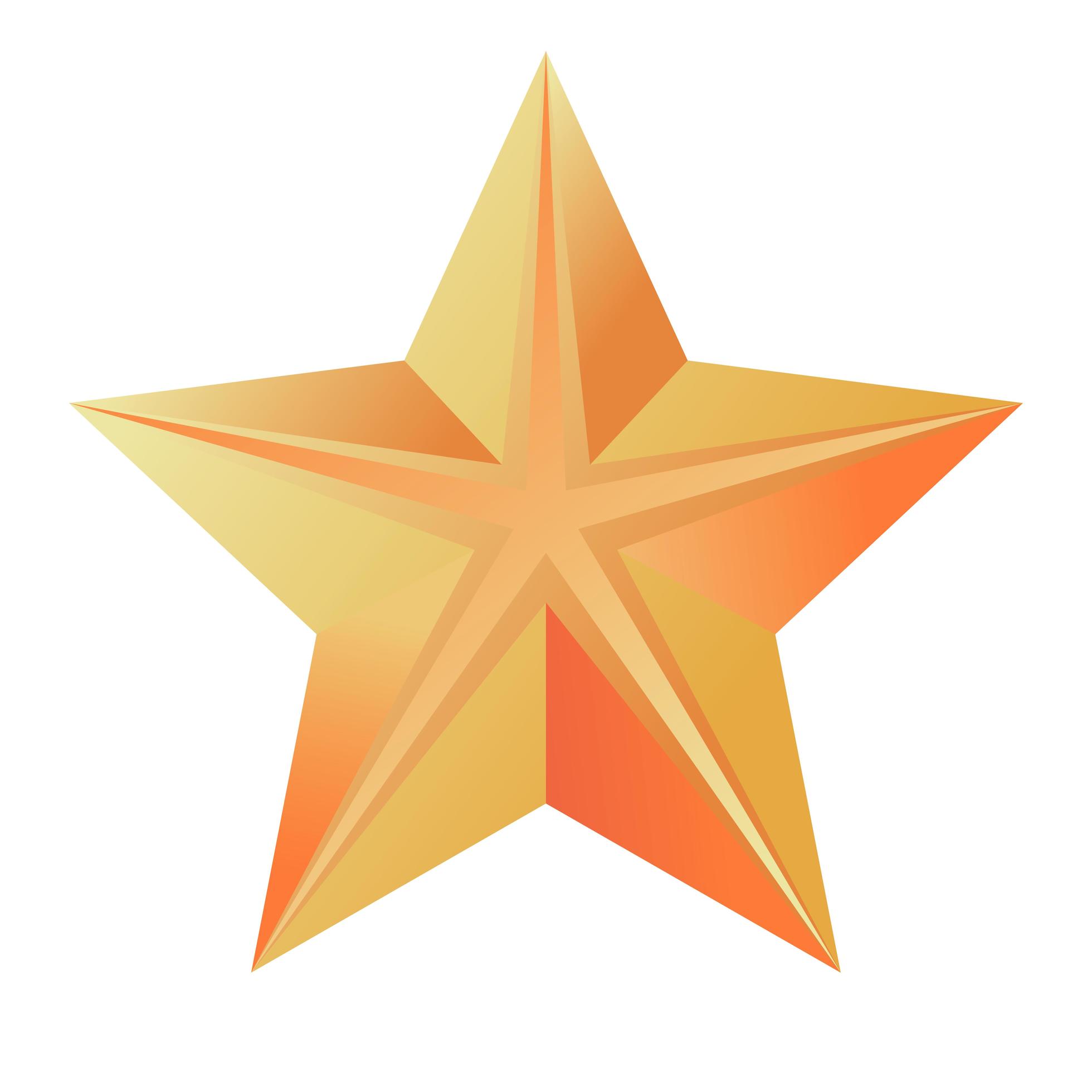 happy merry christmas golden star with five pointed icon Stock Free