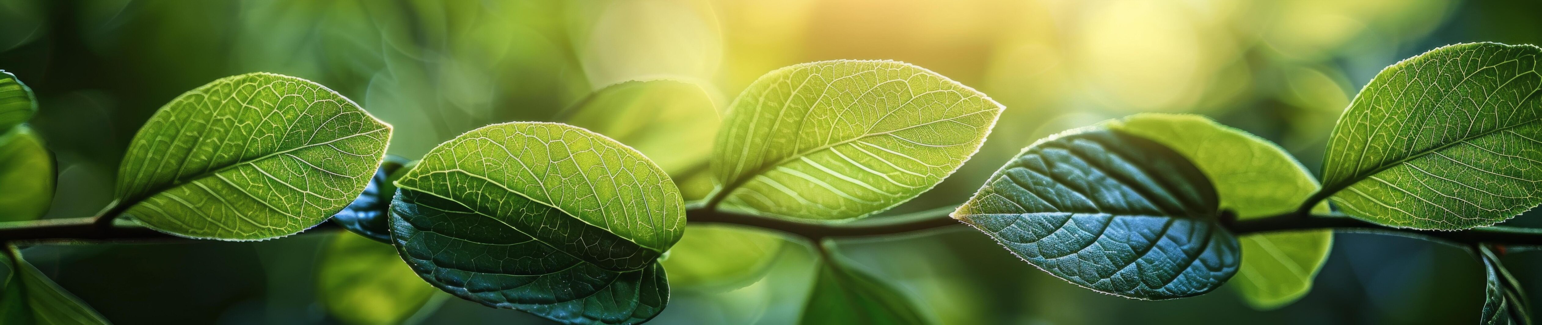 Close Up View of Lush Green Leaves on a Dark Background Stock Free