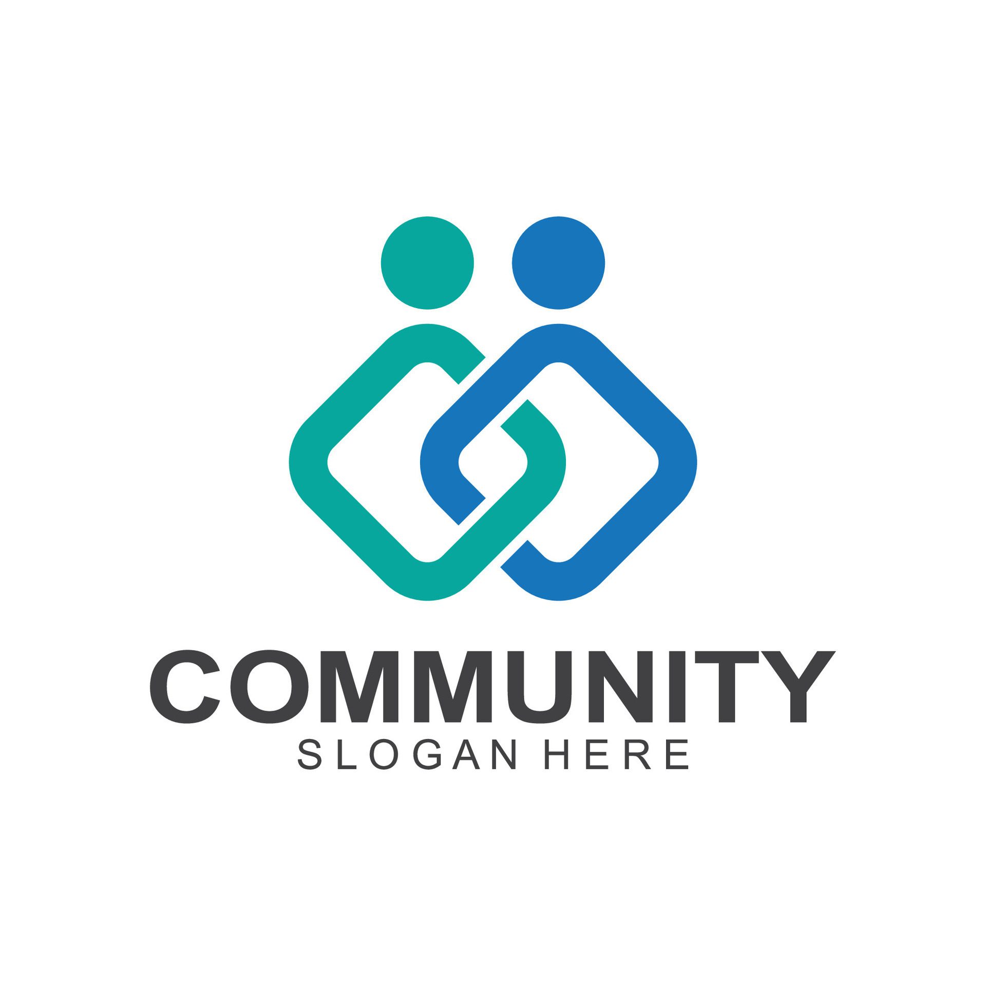 
									Community logos people check. Logos for teams or groups and companies design Free Vector