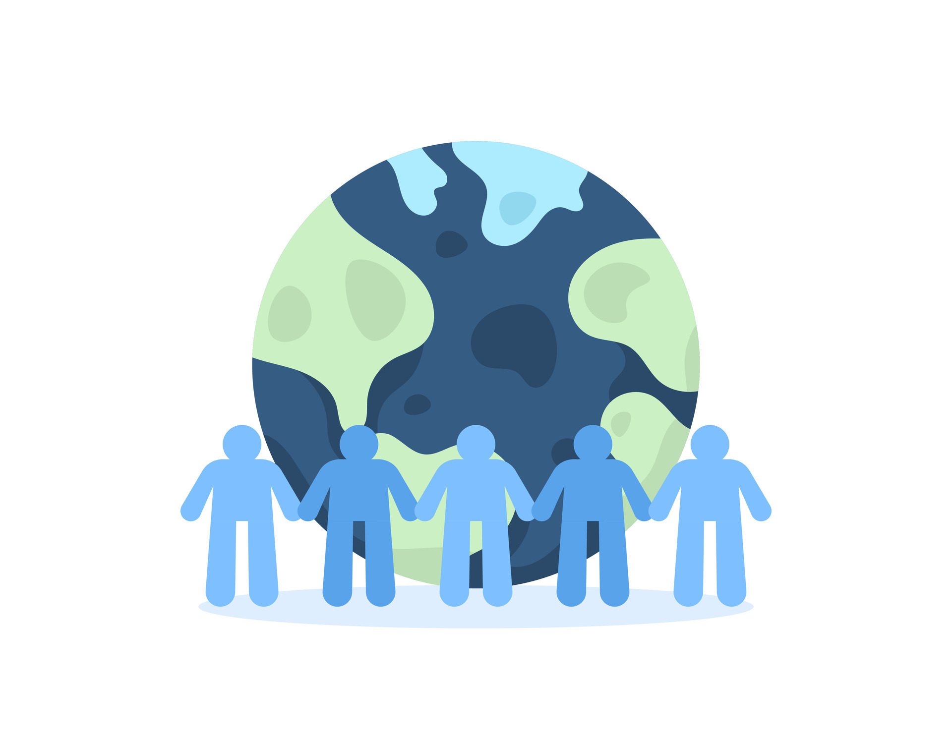 illustration of planet earth and symbol of population of people. world population day. illustration concept design. flat style. graphic elements Free Vector