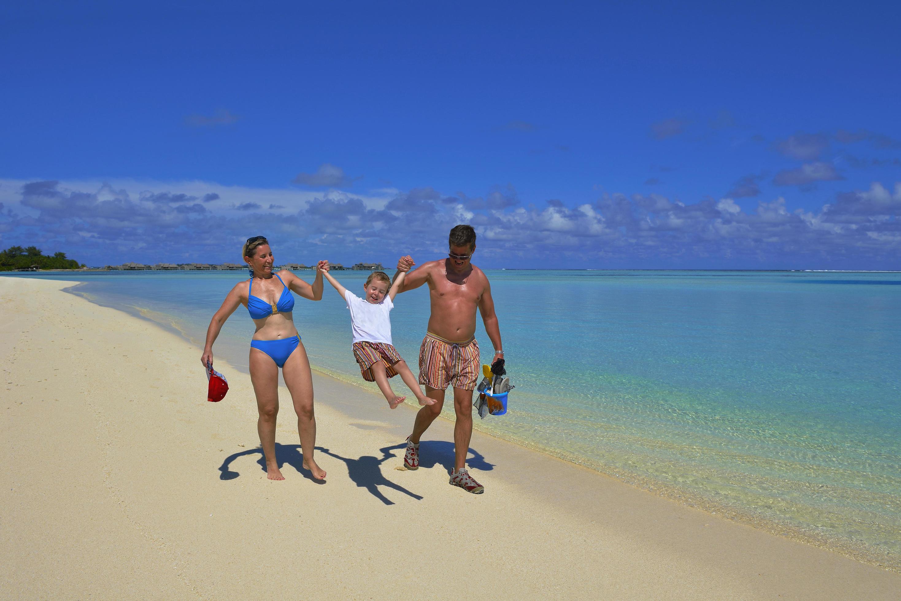 happy family on vacation Stock Free