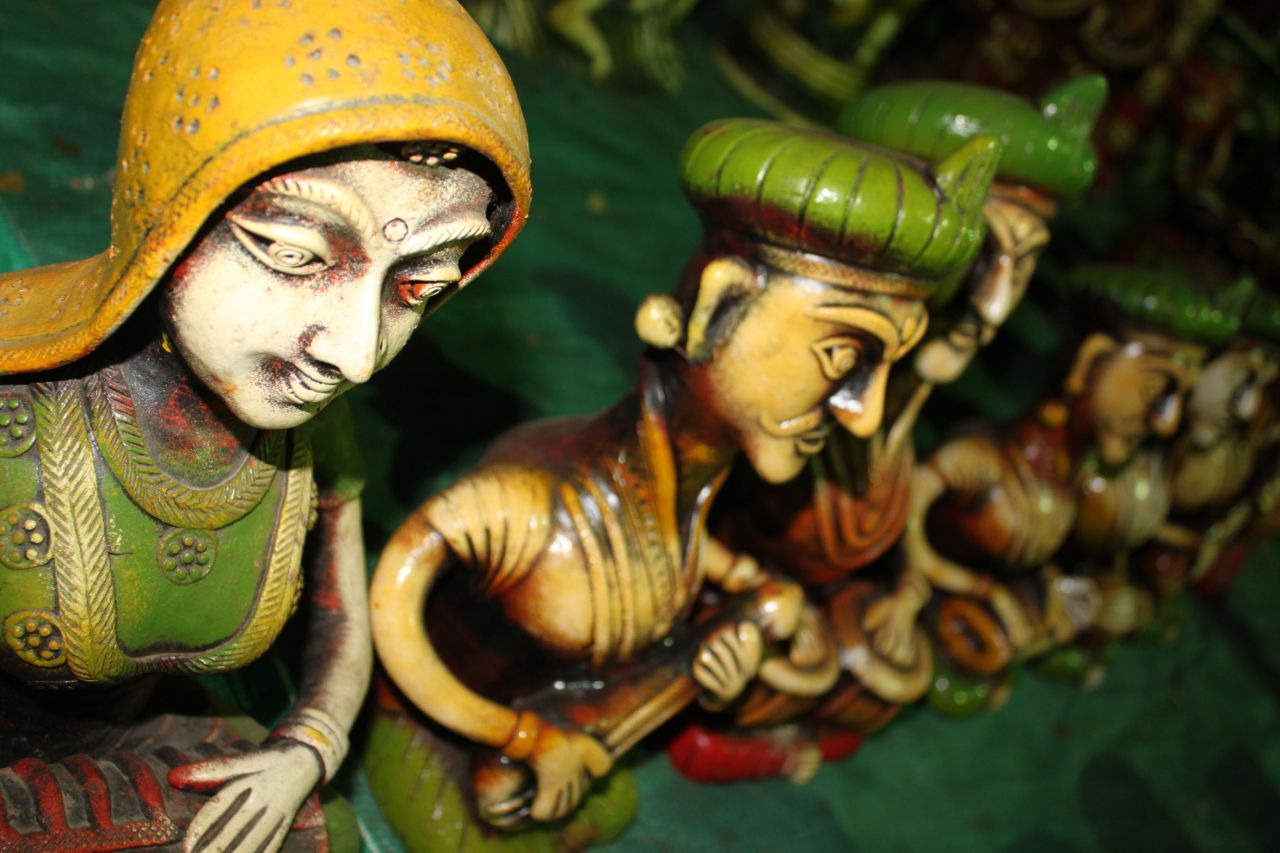 Colorfully Painted Indian Handicrafts Artifacts Stock Free