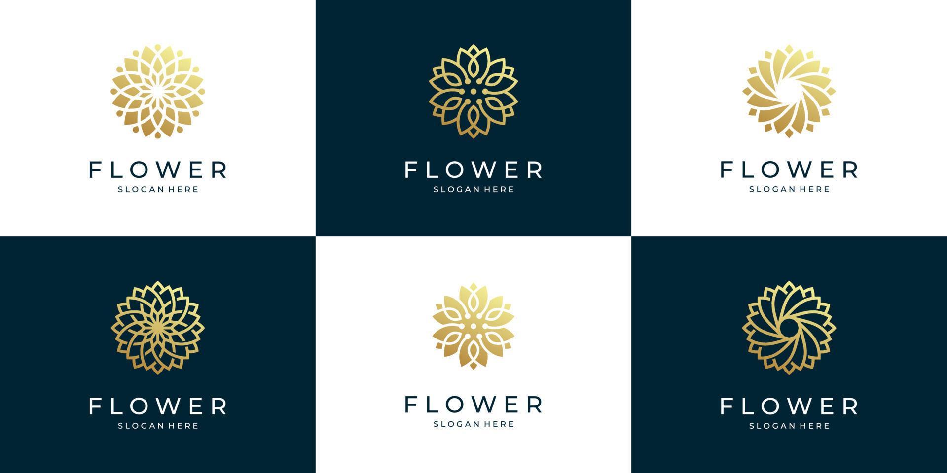 
									Set of abstract luxury flower logo design Stock Free and Free SVG