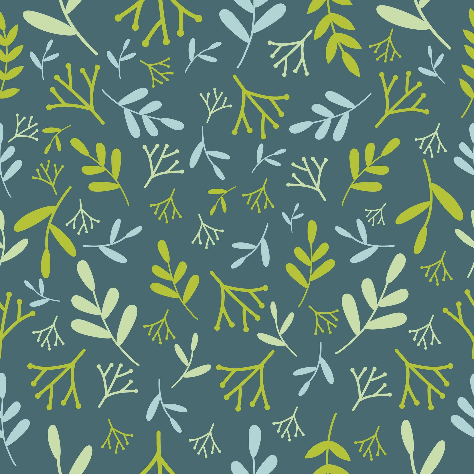 Beautiful seamless vintage floral pattern with flower. Trend print for textiles and wallpapers on isolated green background. Stock Free