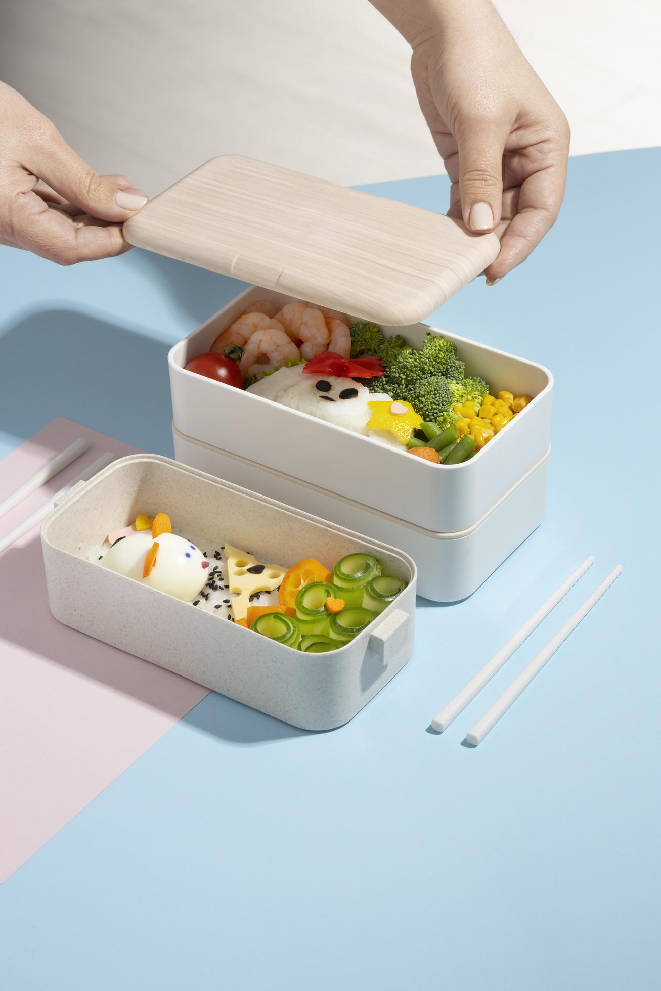 Top view composition food Japanese bento box Stock Free