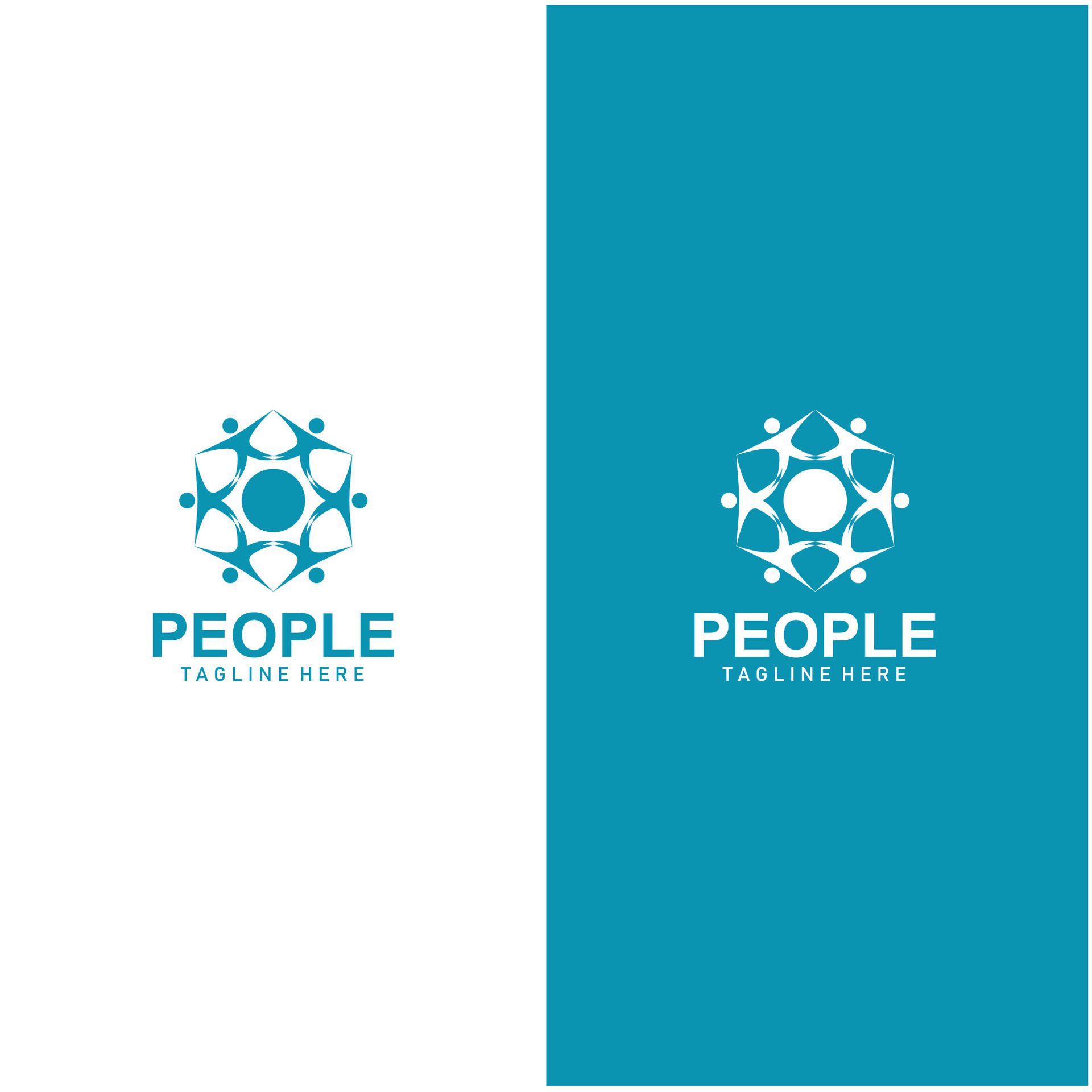 
									Community logos people check. Logos for teams or groups and companies design Free Vector