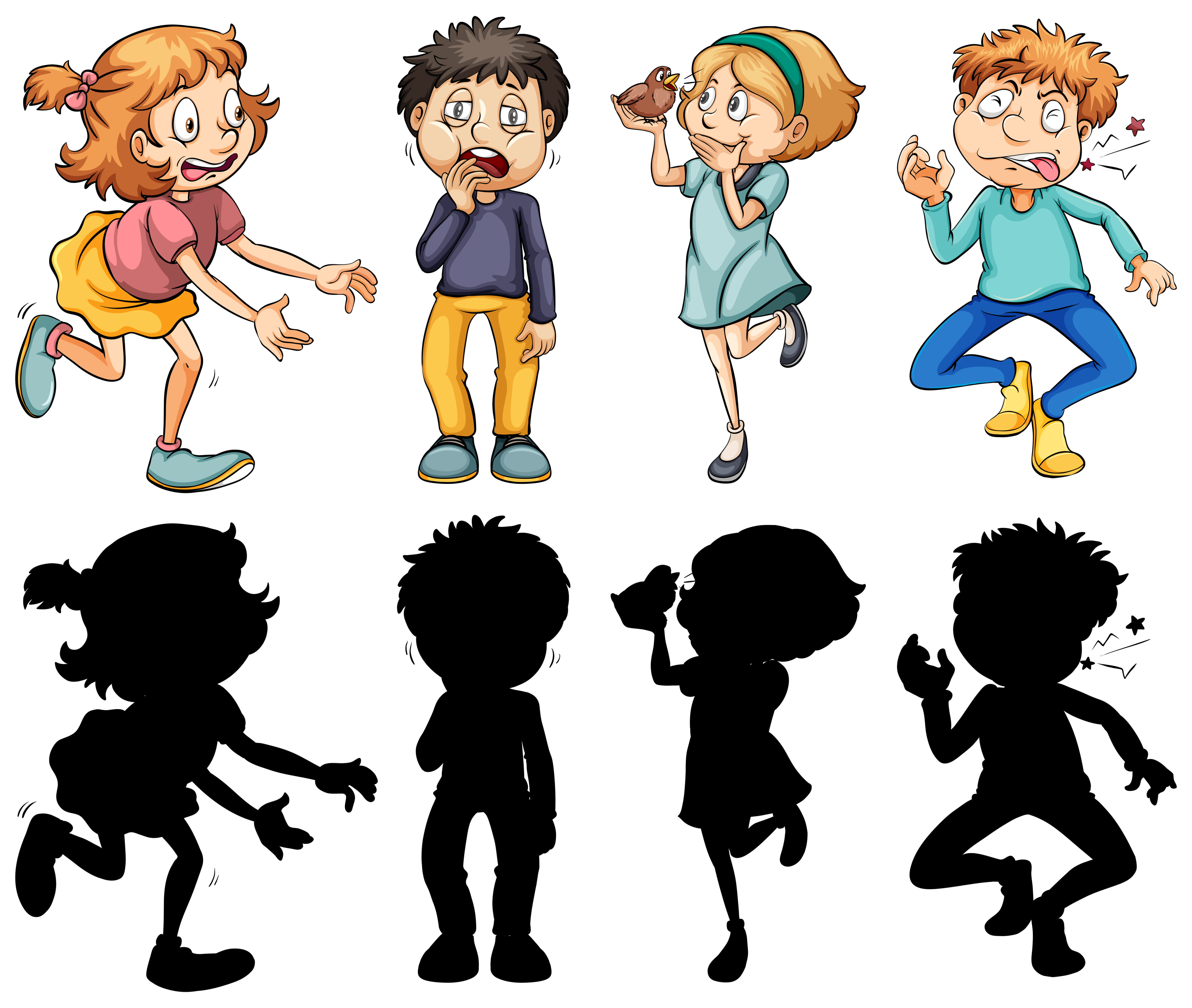 Set of people character Free Vector