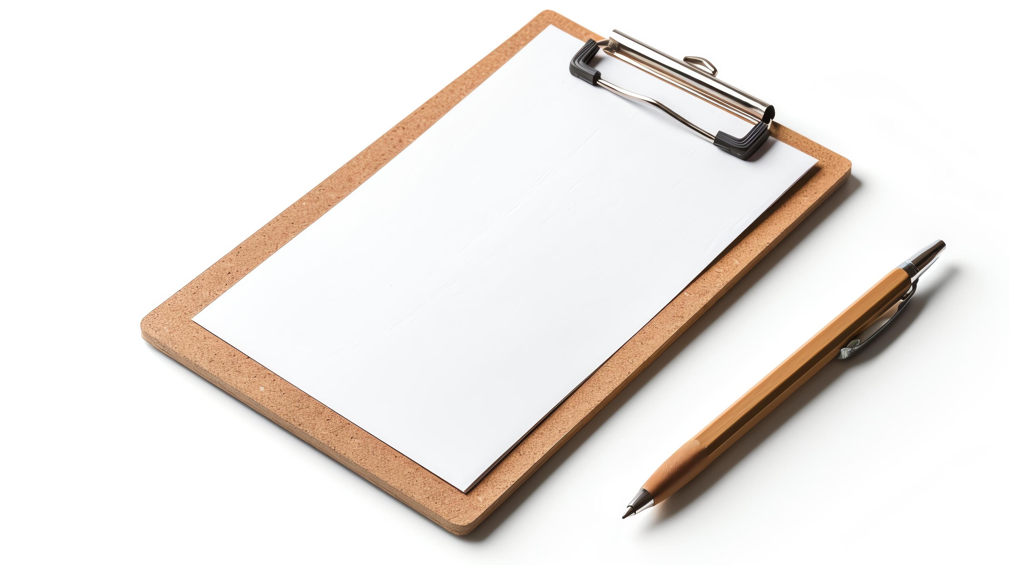 Realistic photo of a clipboard, isolated on a white background, clear focus Stock Free