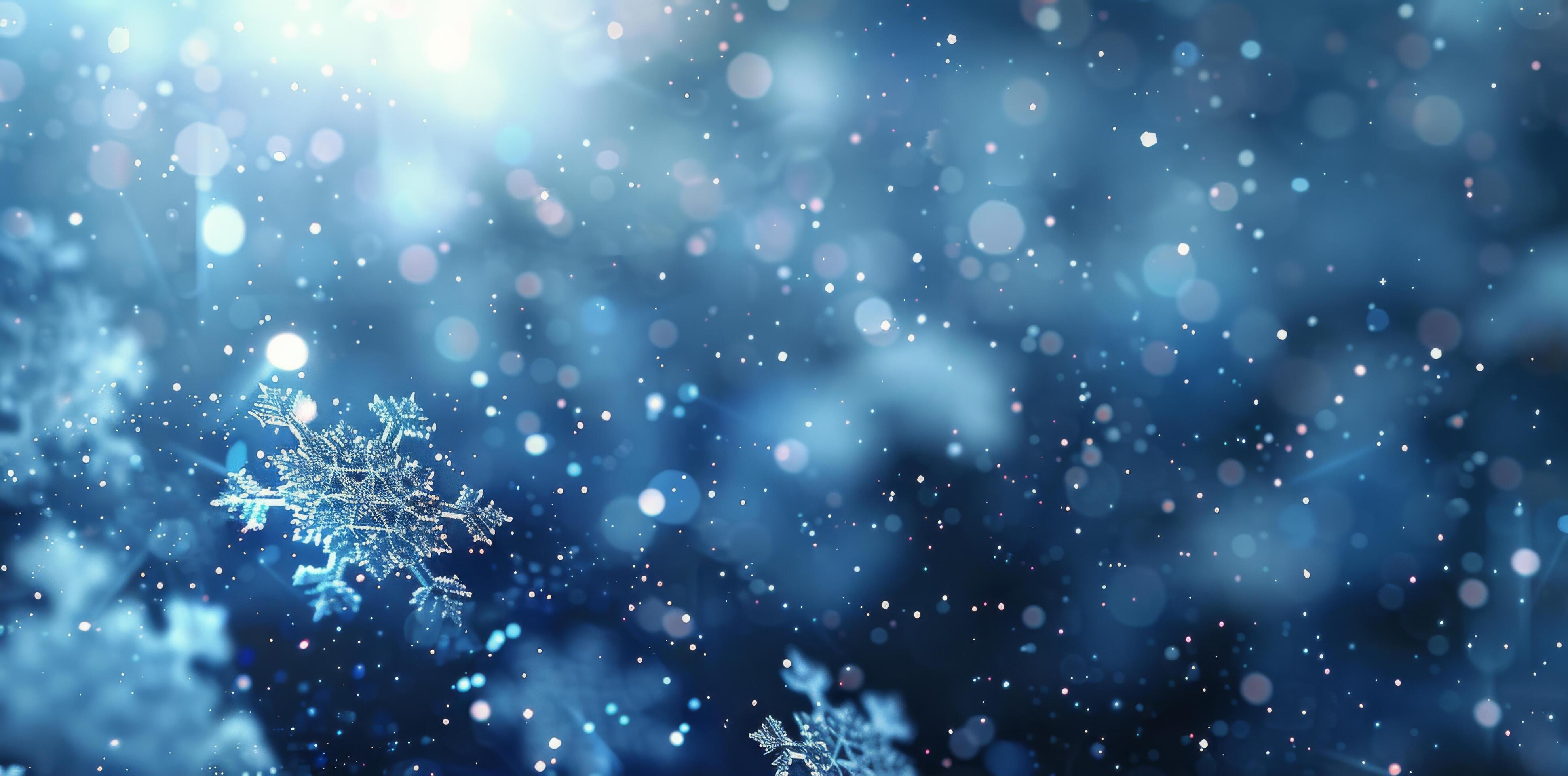 Snowflakes On Blue Background Stock Free