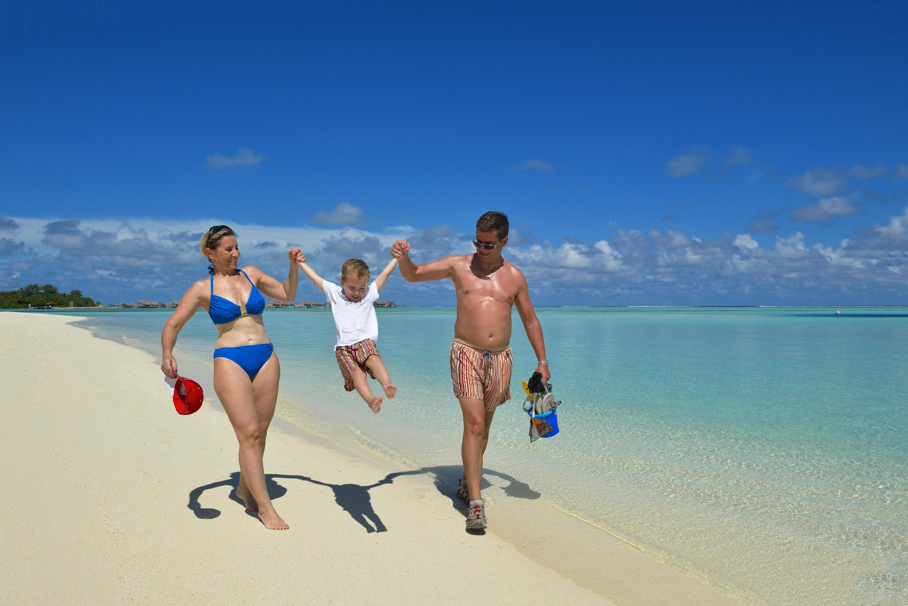 happy family on vacation Stock Free