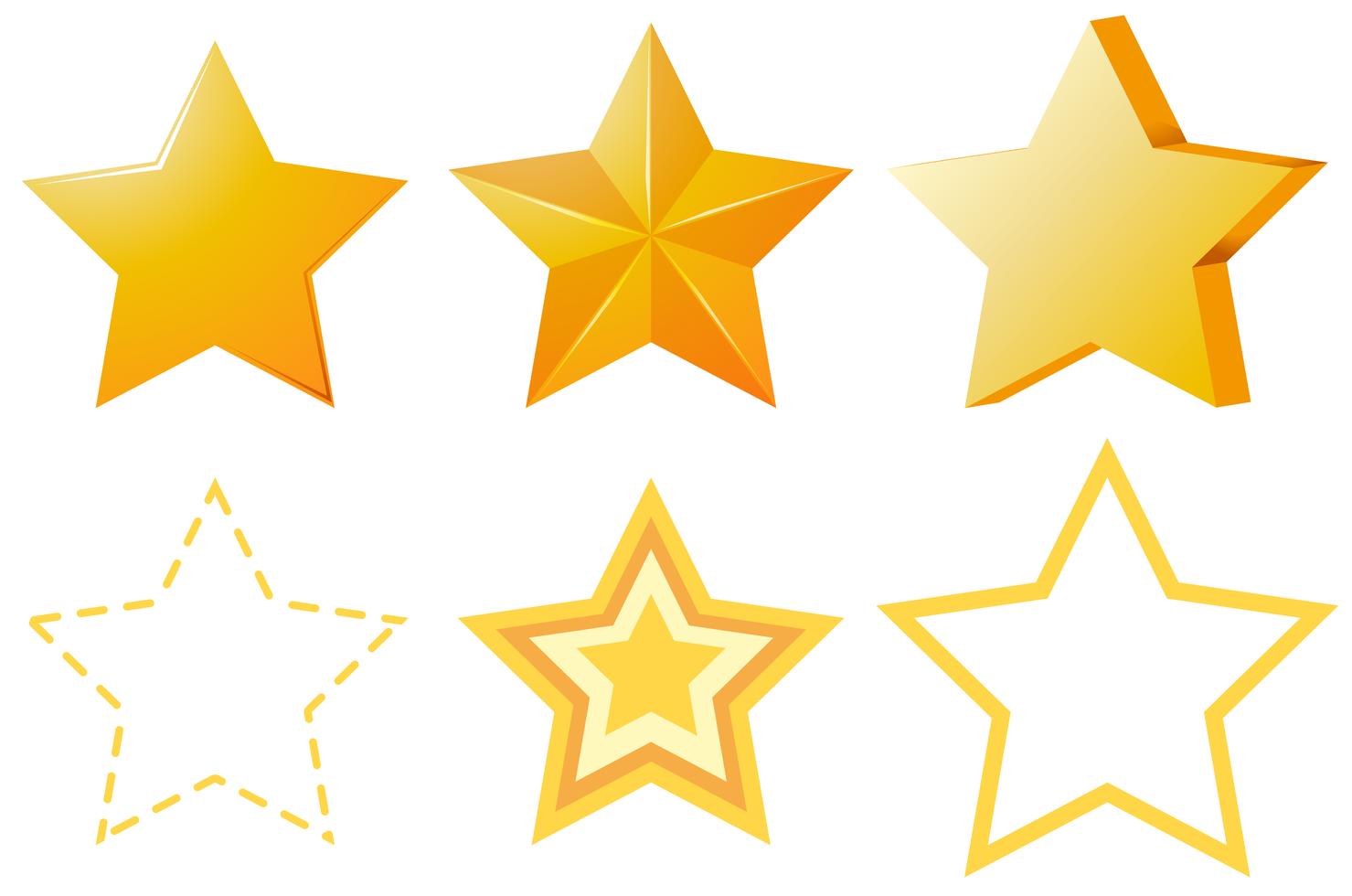 Different designs of golden stars Stock Free