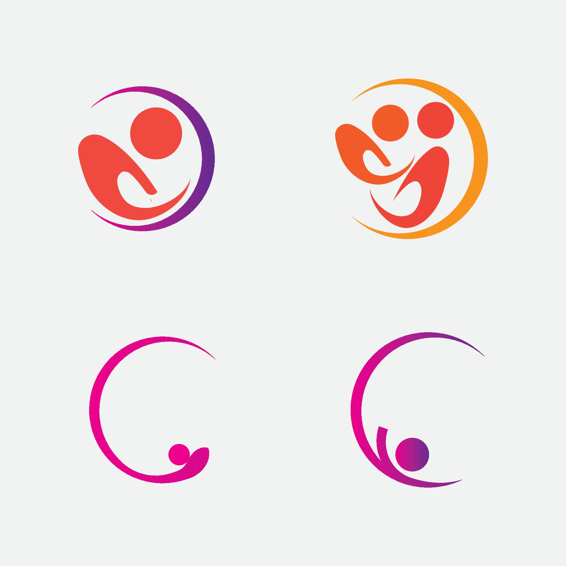 Creative people logo design template with circle,Flat Vector Logo Design Template Element Free Vector