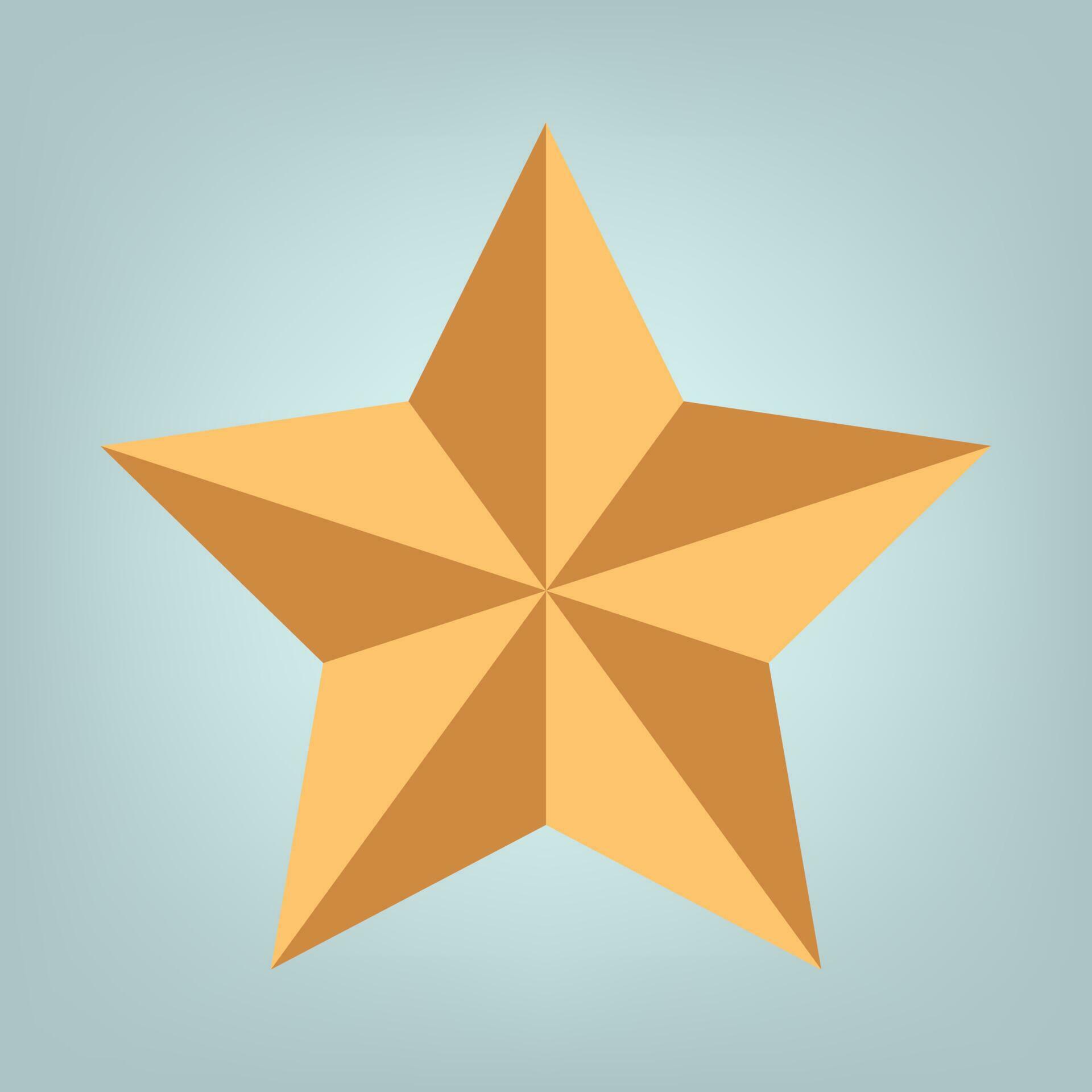 Gold 5 angles star used in quality rating icons, symbols for rating concepts Stock Free