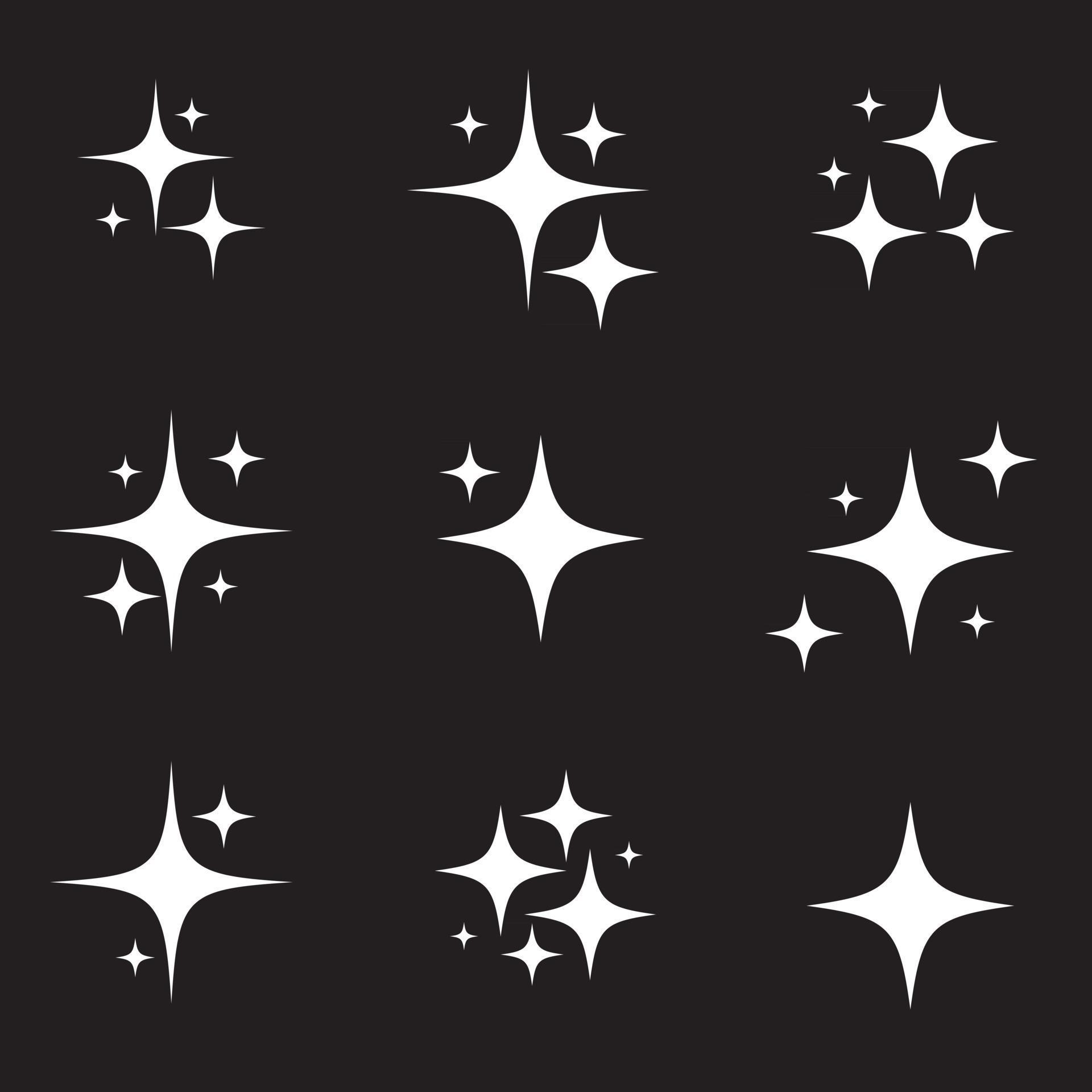 
									Set of original stars, sparkle firework decoration, twinkle shiny flash icon Stock Free