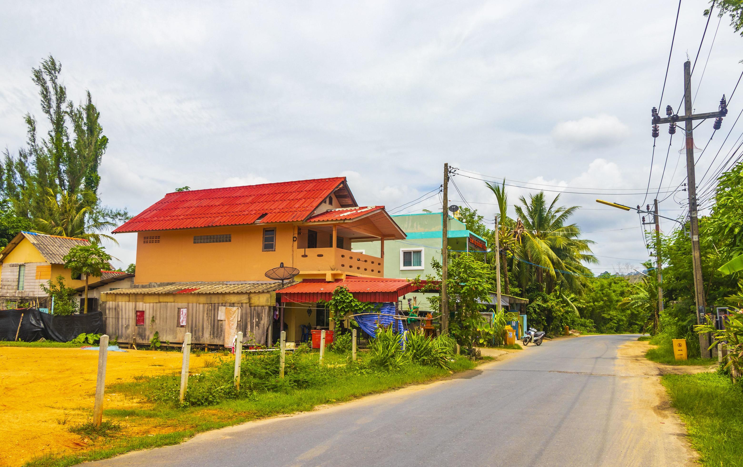 Sakhu Phuket Thailand 2018 Landscape cityscape panorama roads cars buildings forest nature Phuket Thailand. Stock Free