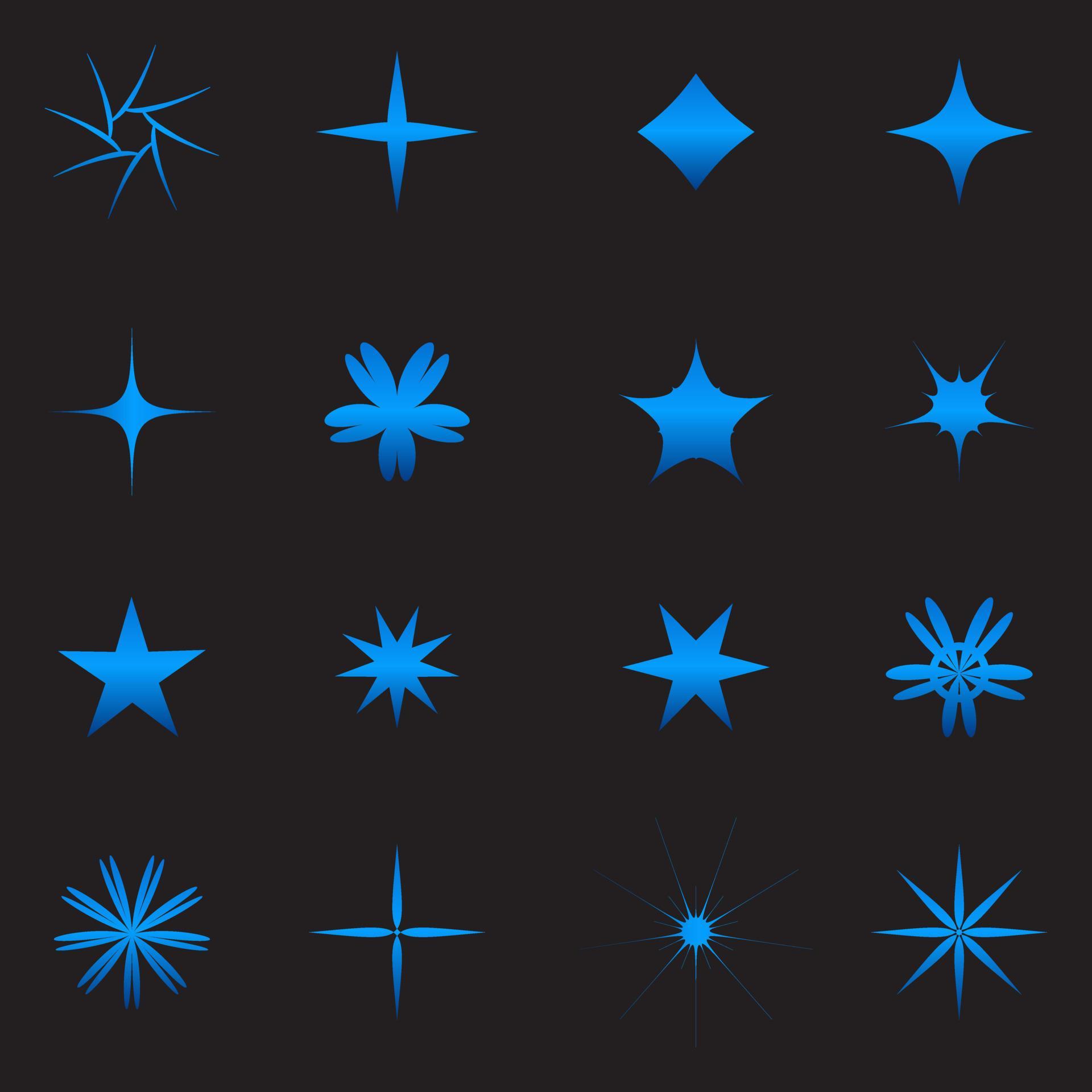 Blue Gradient Light Icon Set. Vector Illustration Stock Free and Free SVG