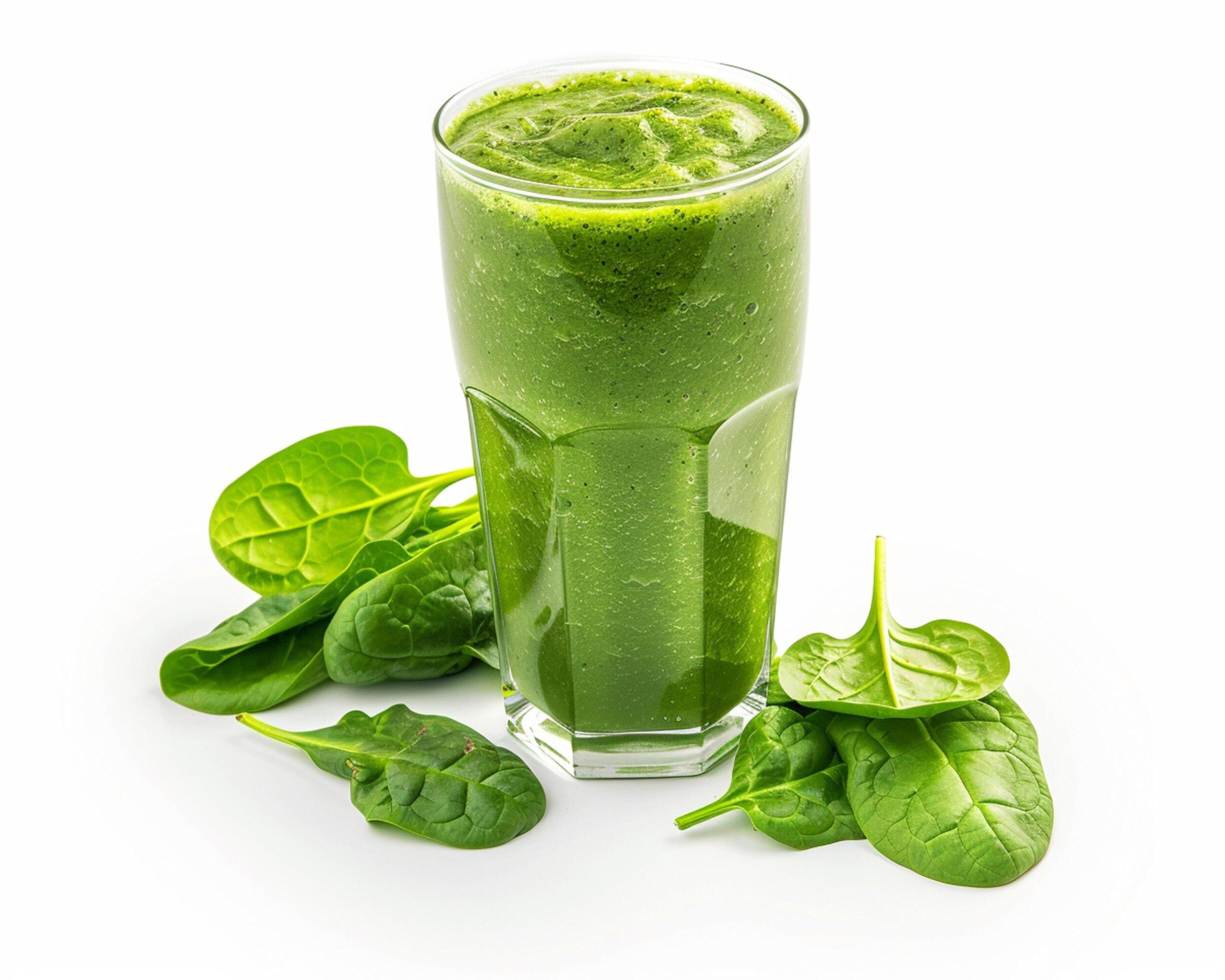 a glass of green smoothie Stock Free