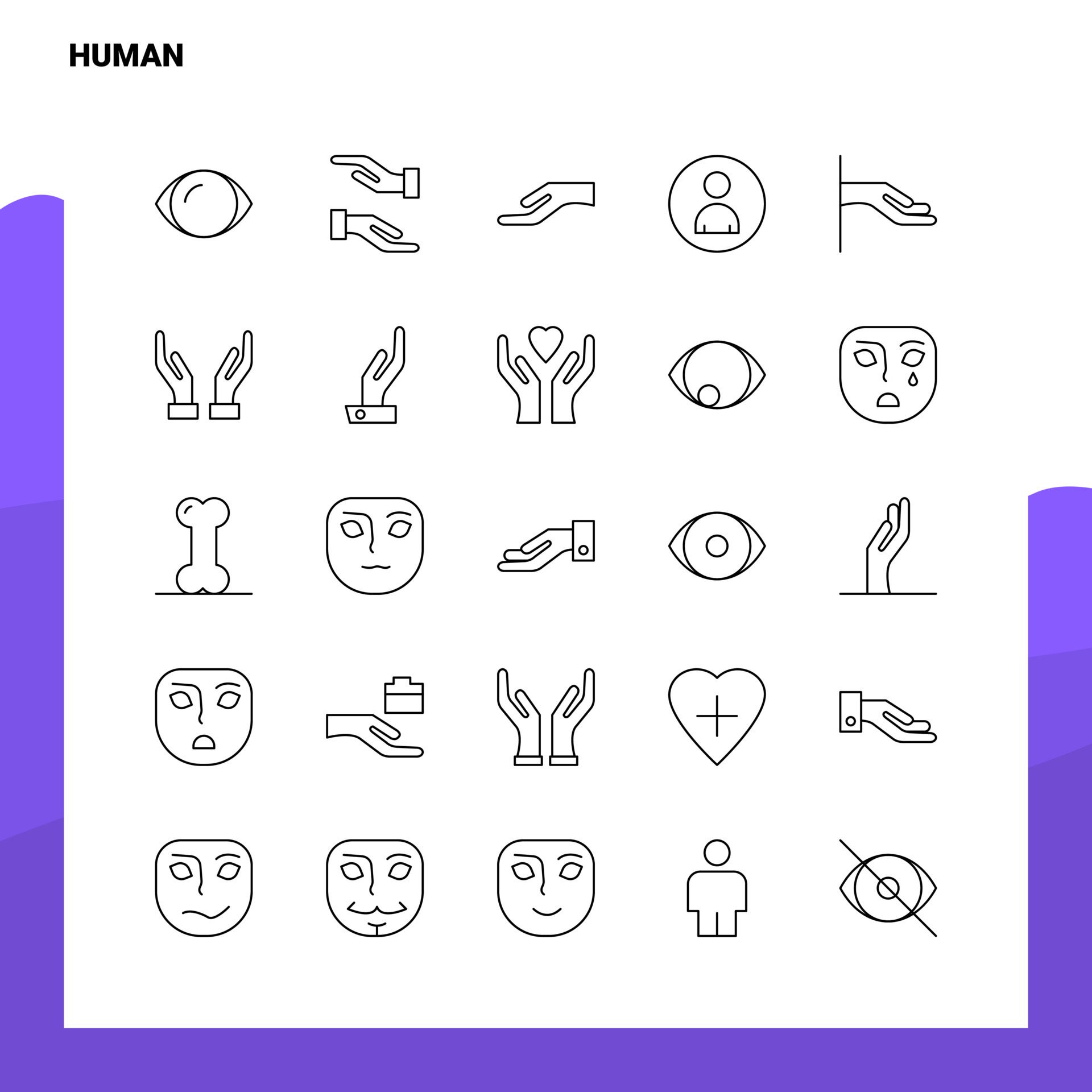 Set of Human Line Icon set 25 Icons Vector Minimalism Style Design Black Icons Set Linear pictogram pack Free Vector