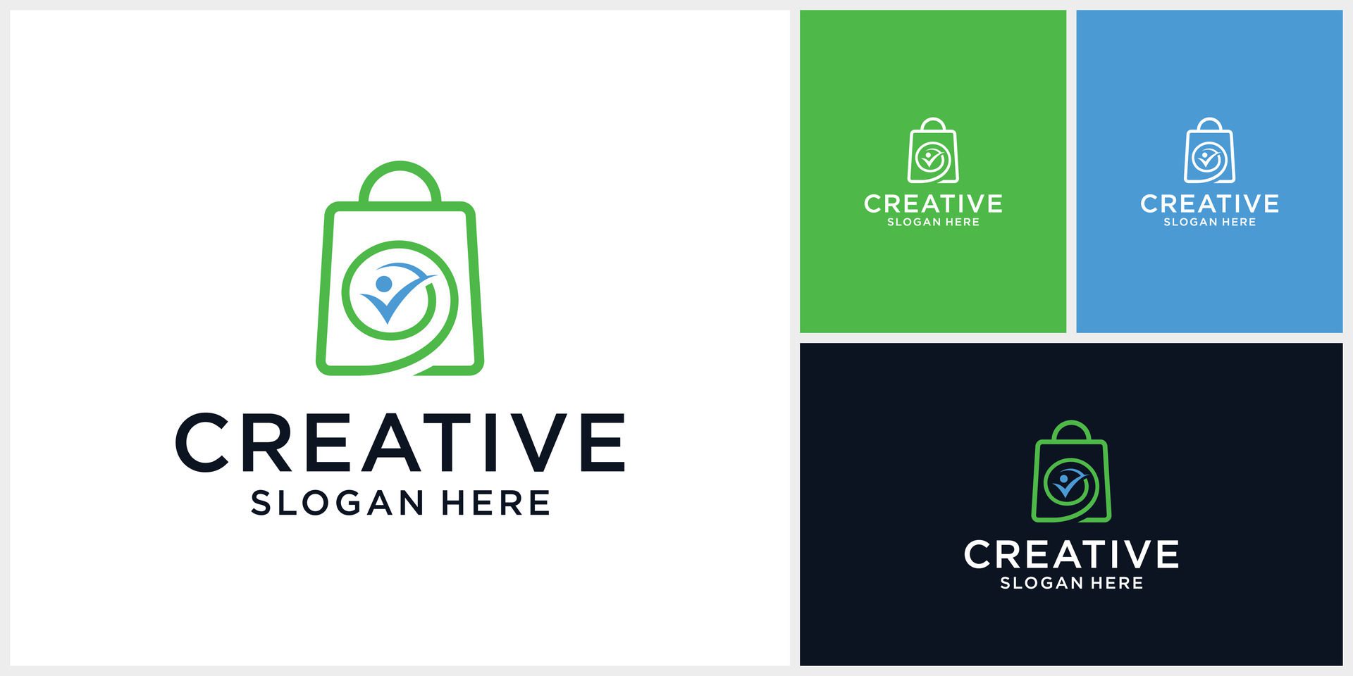 Shopping bag elements and people icon in creative concept Free Vector