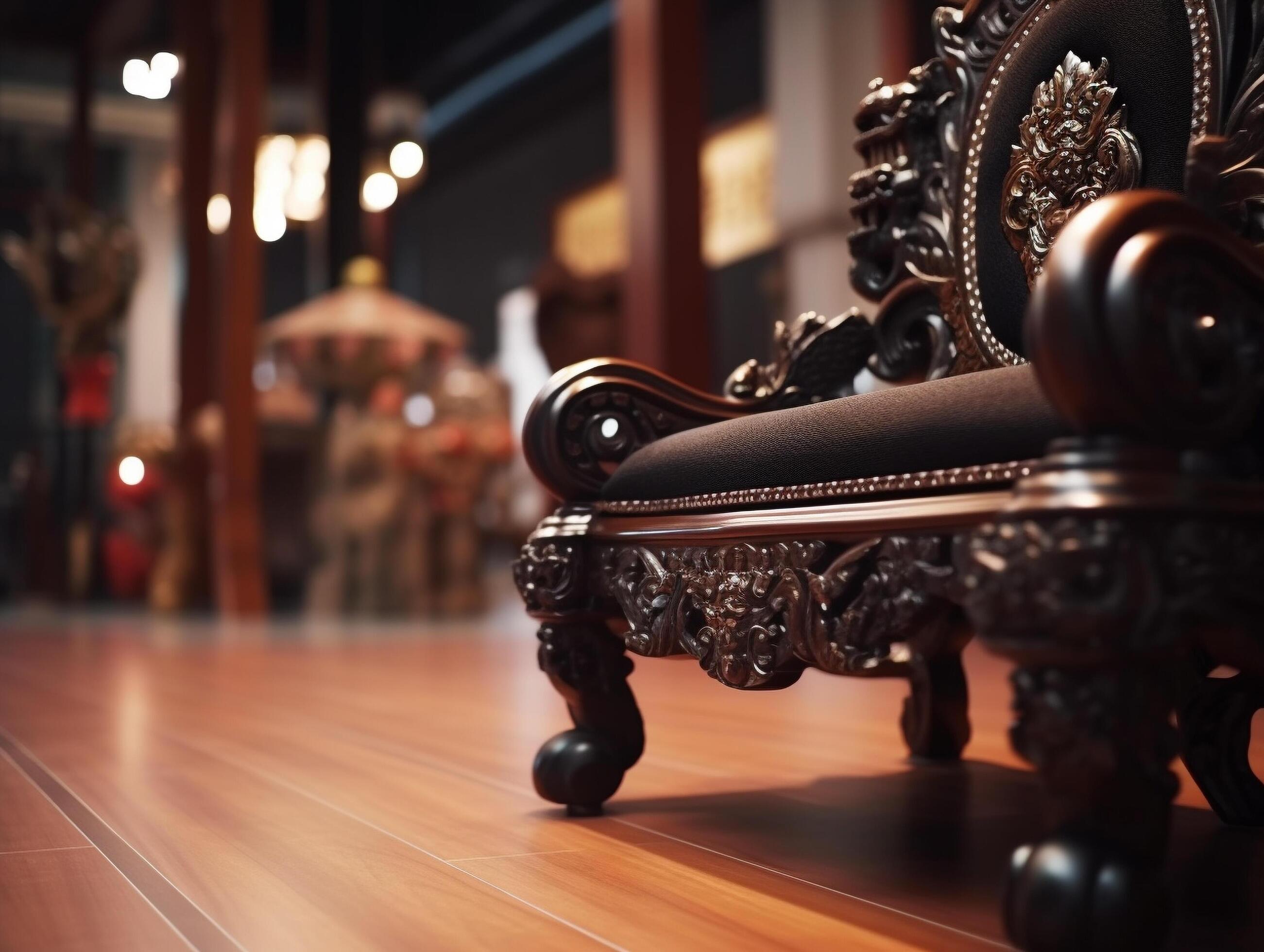 Indonesian culture furniture with classical ornaments Stock Free