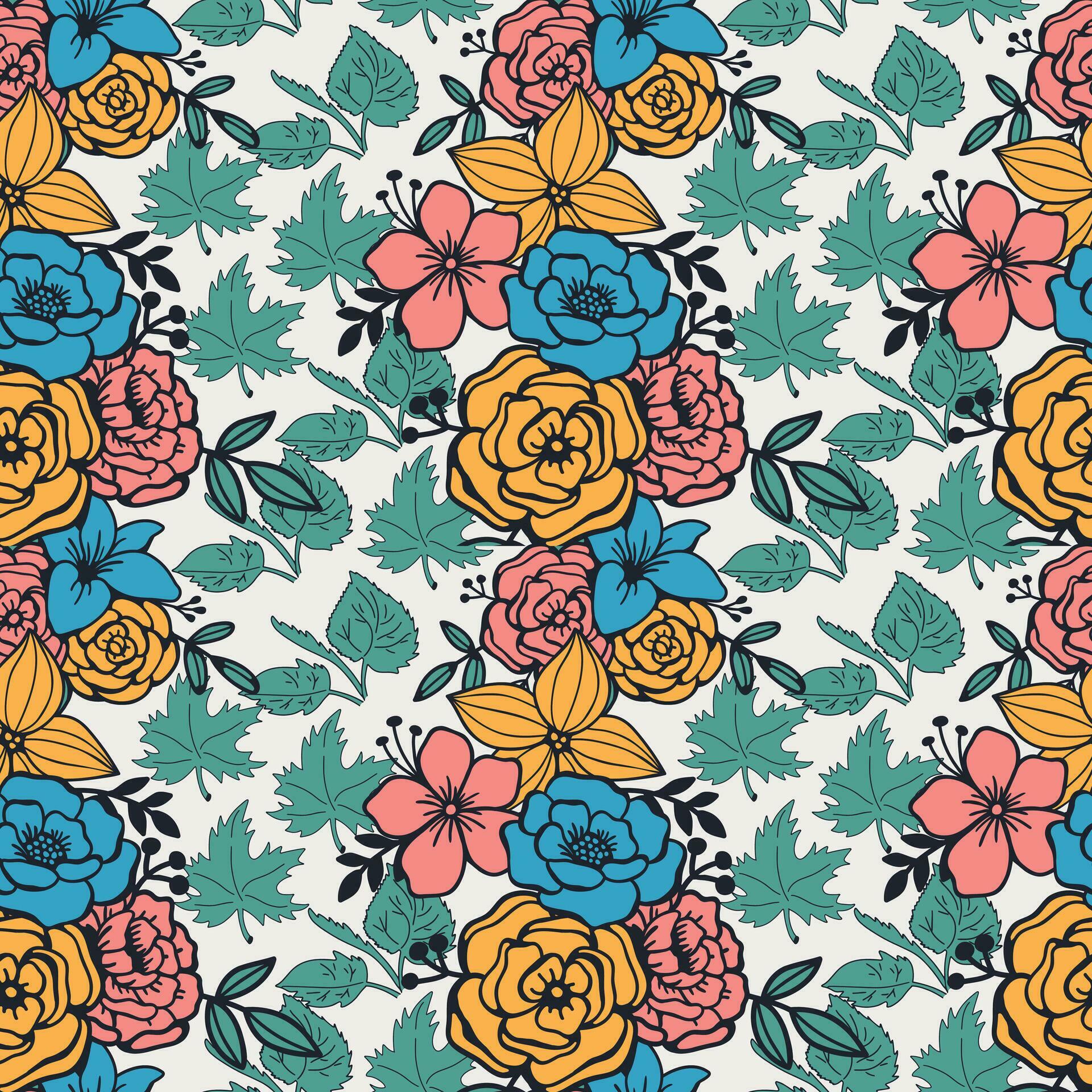 Floral seamless pattern. flowers pattern. floral repeat for fabric and textile Stock Free