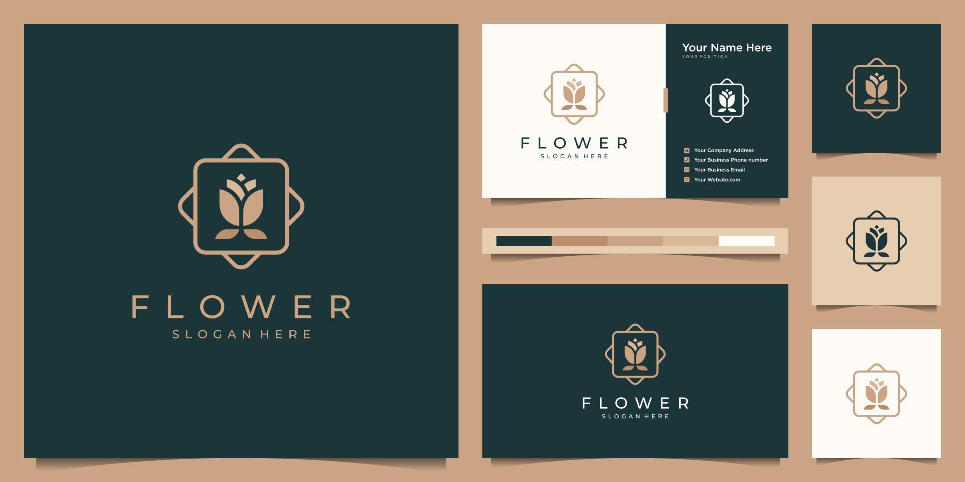 
									Elegant flower rose beauty golden logo design and business card Stock Free and Free SVG