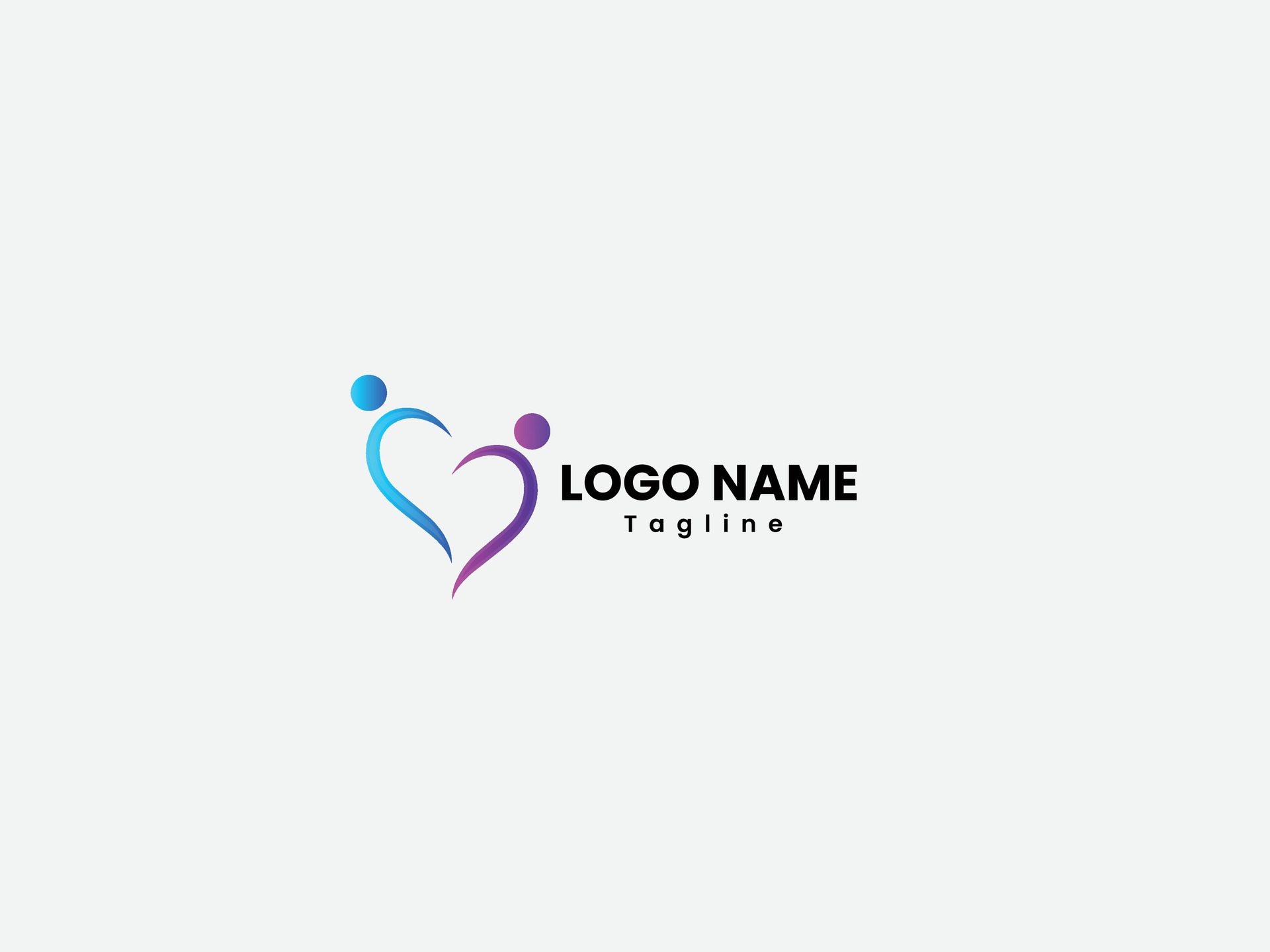 Love people logo design Free Vector