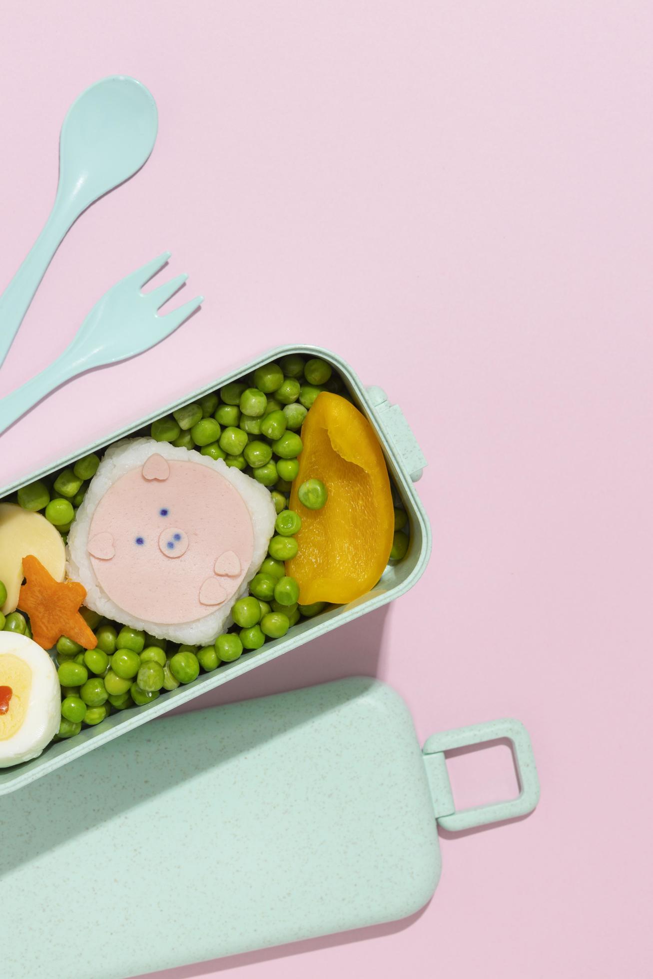 Top view composition food Japanese bento box Stock Free