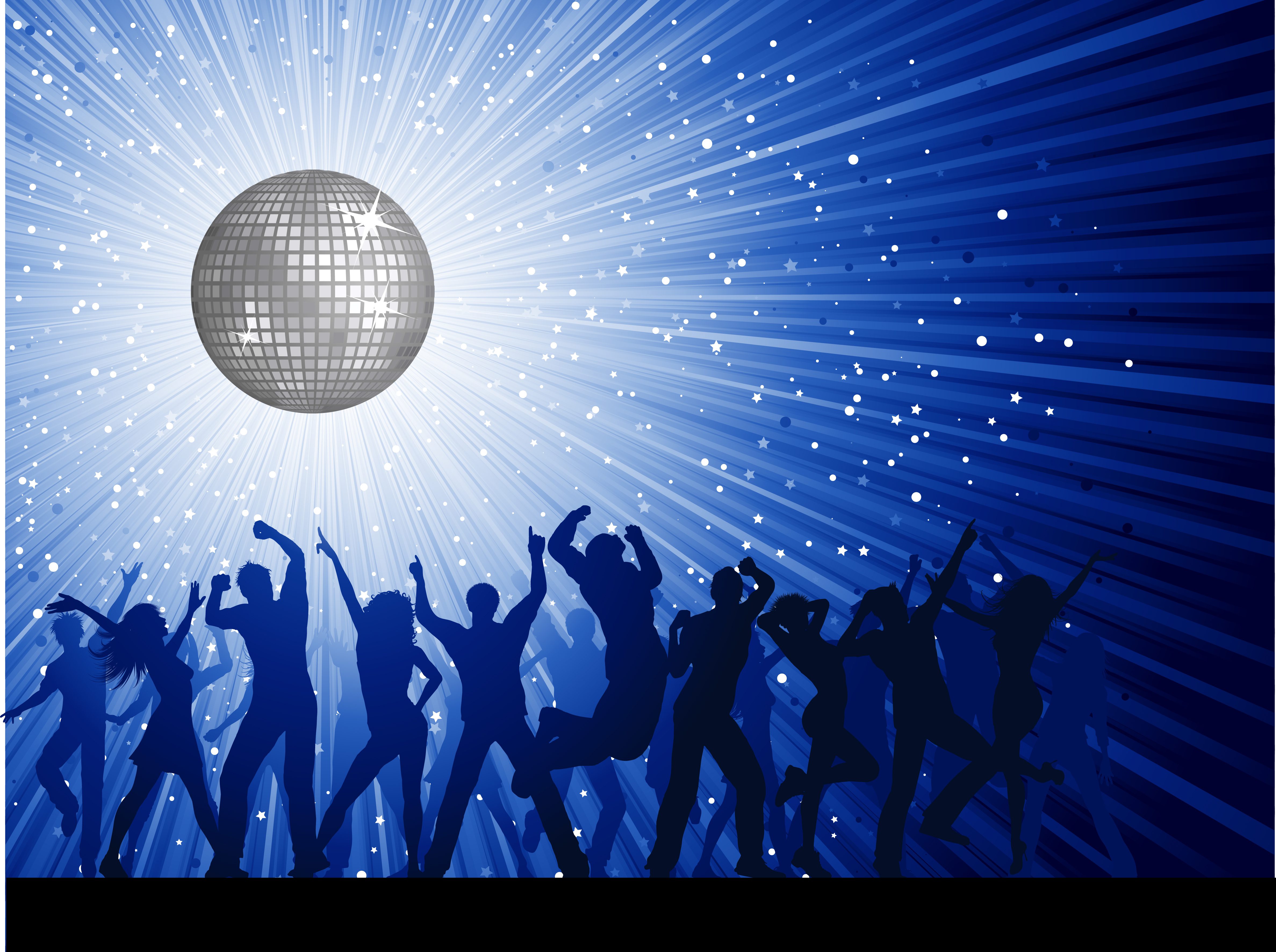 party people on disco background Free Vector