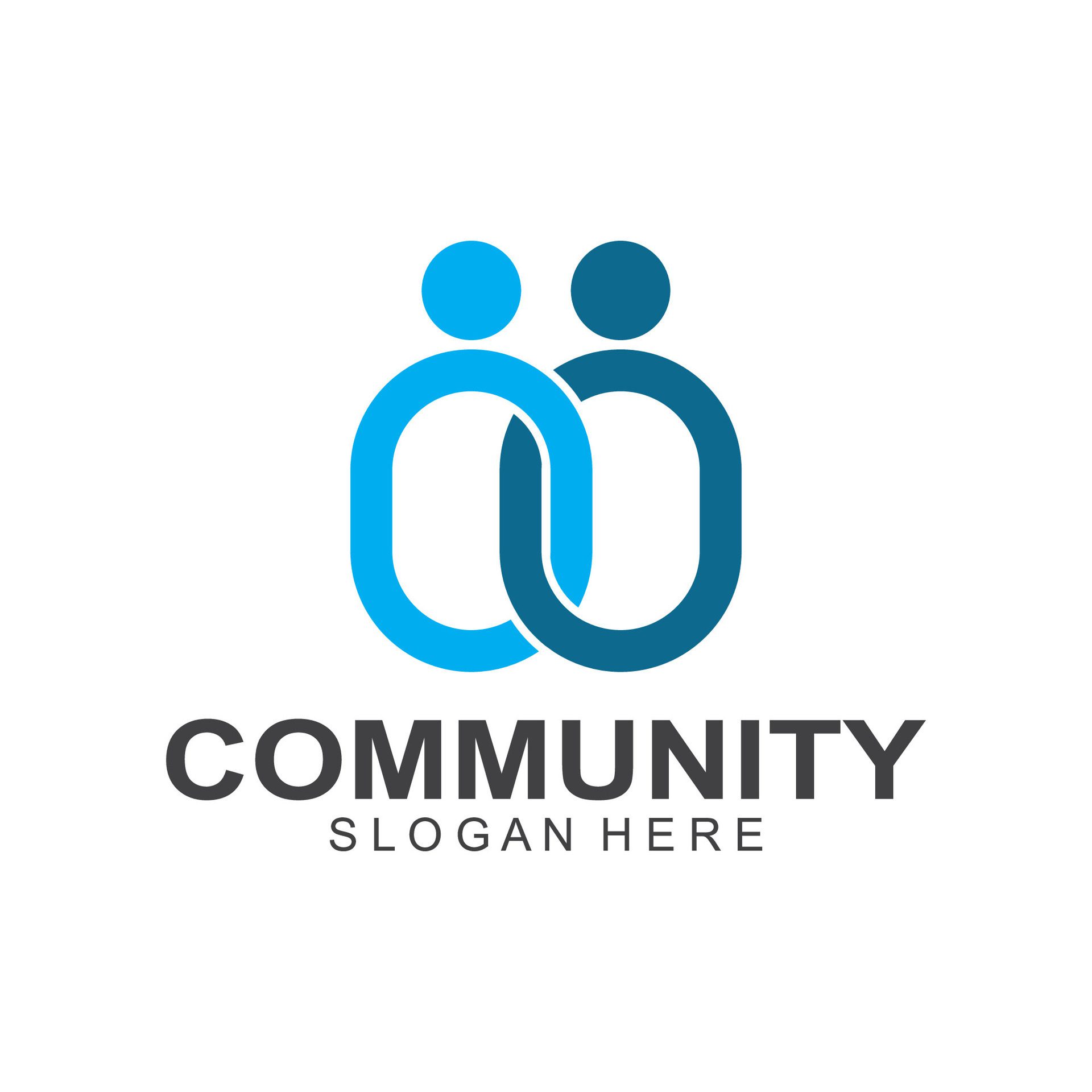 Community logos people check. Logos for teams or groups and companies design Free Vector