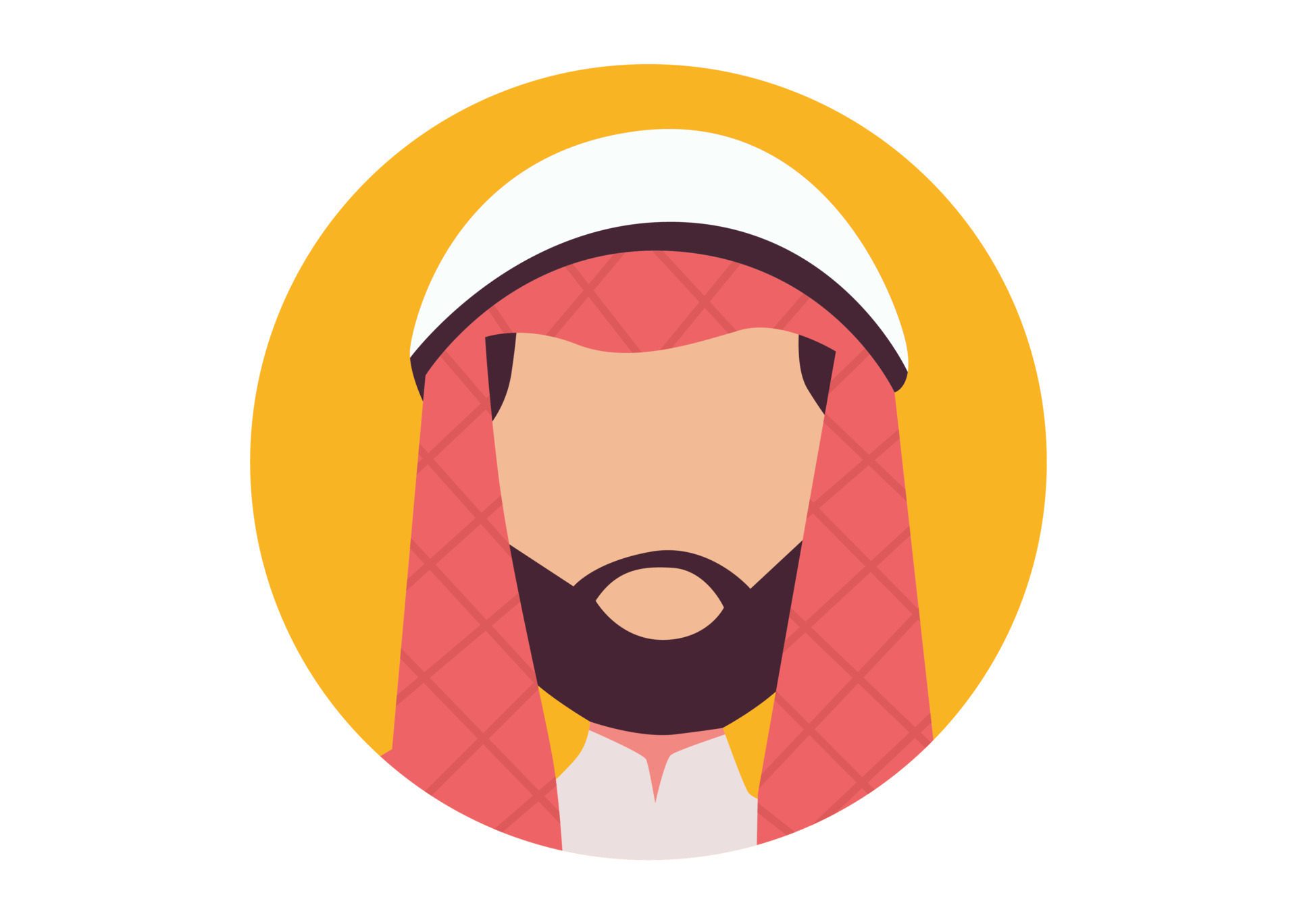 Muslim male face illustration design Free Vector and Free SVG