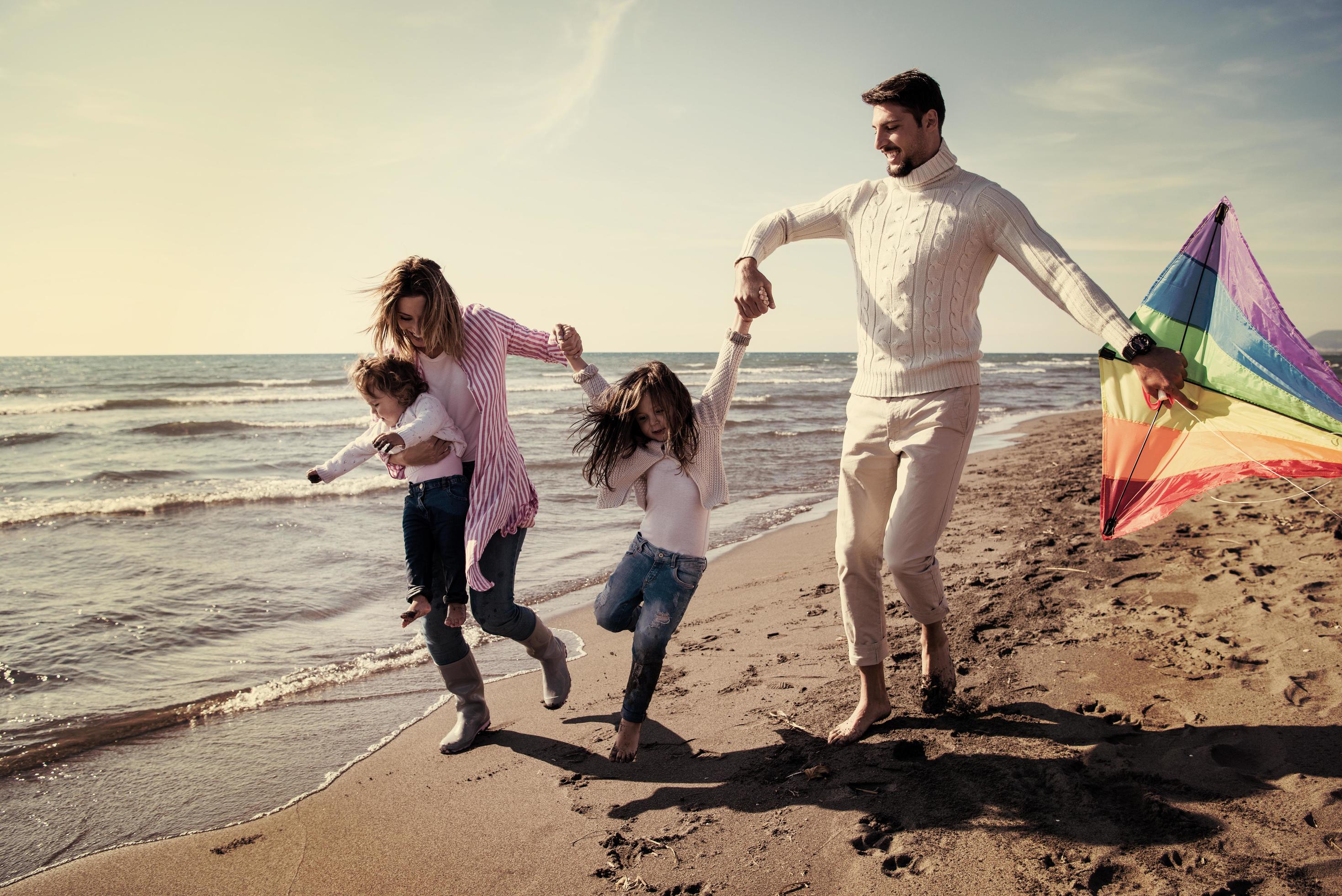 happy family enjoying vecation during autumn day Stock Free