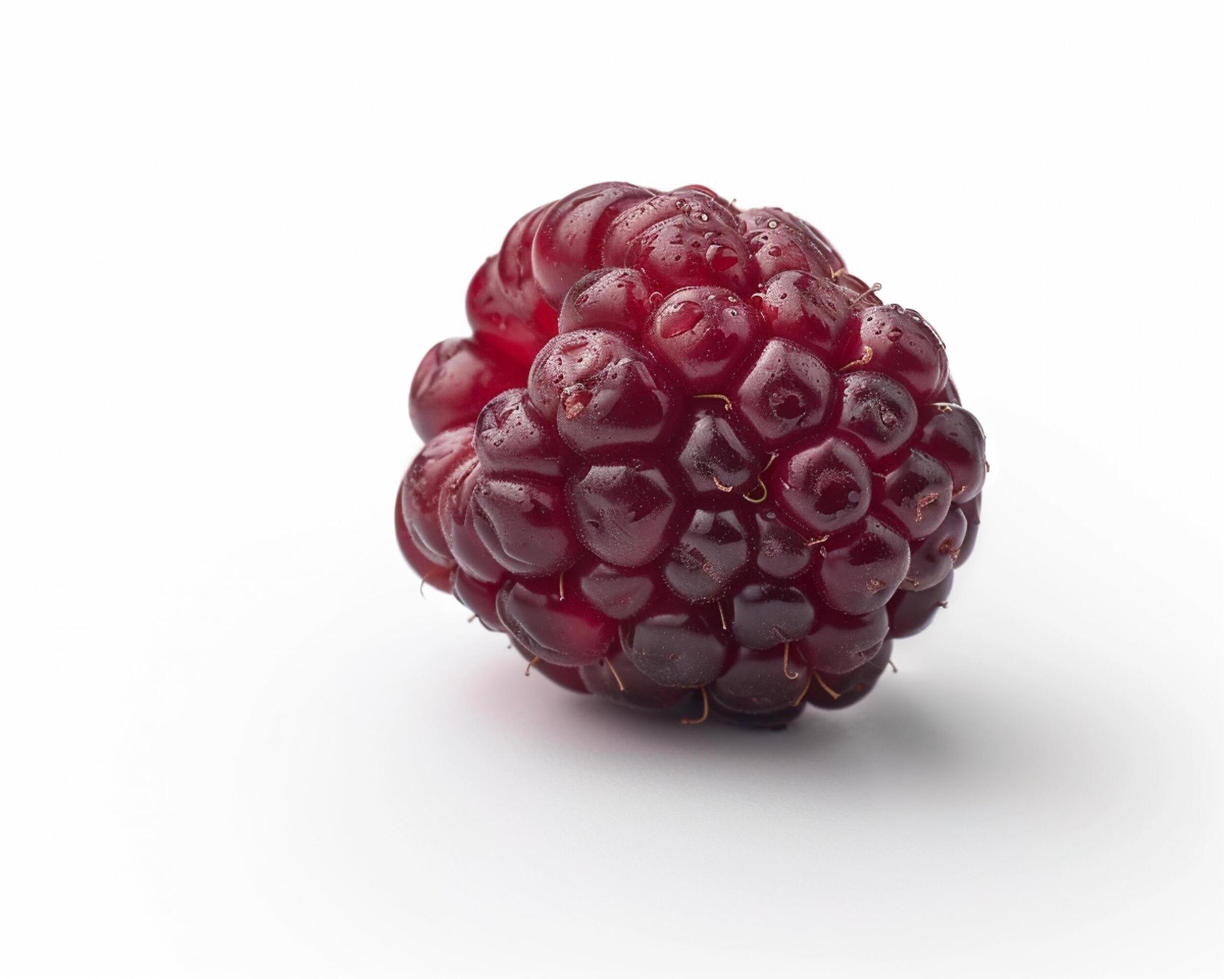 a smoothie with berries and raspberries falling into it Stock Free