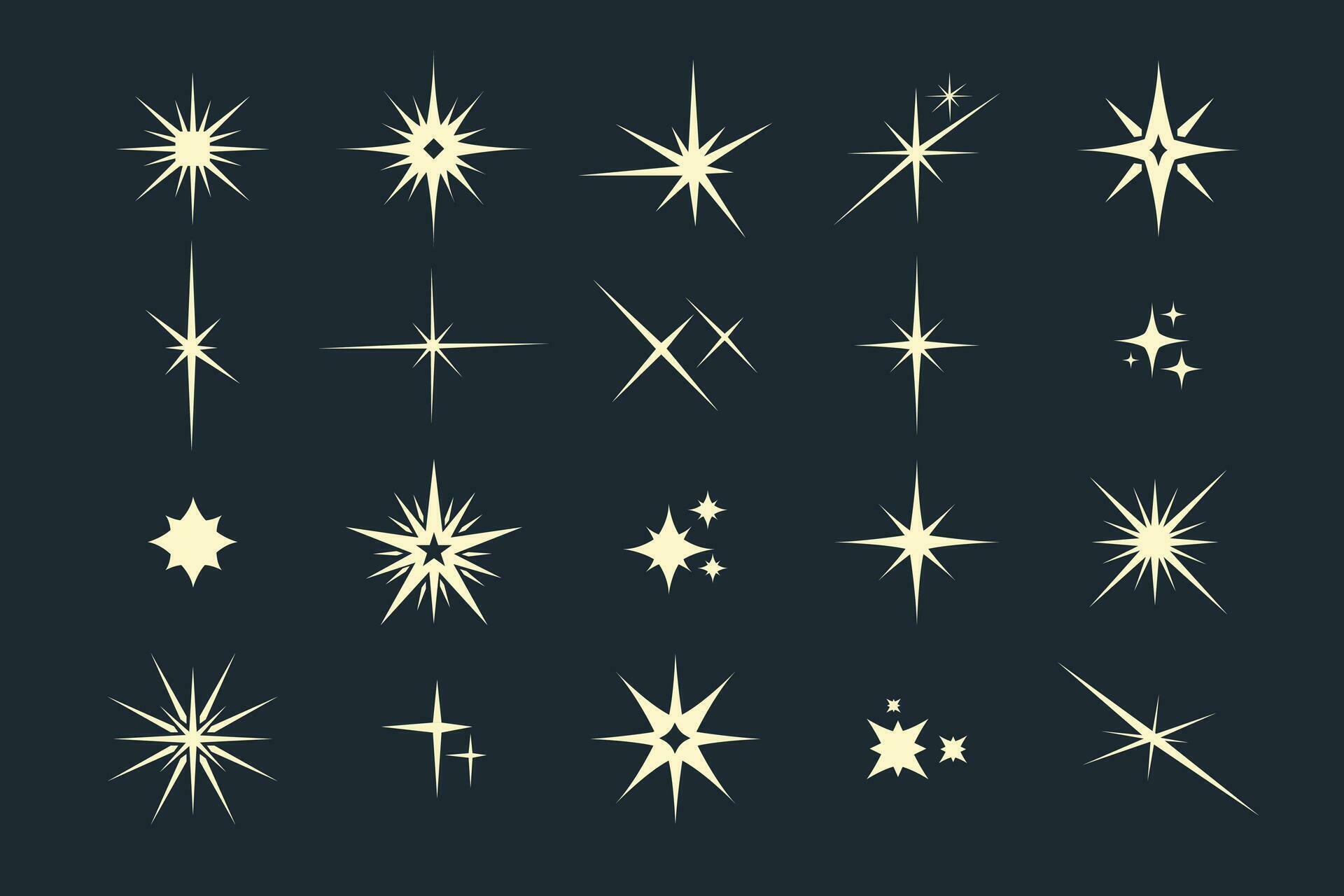 Creative flat north star logo set design vector Stock Free