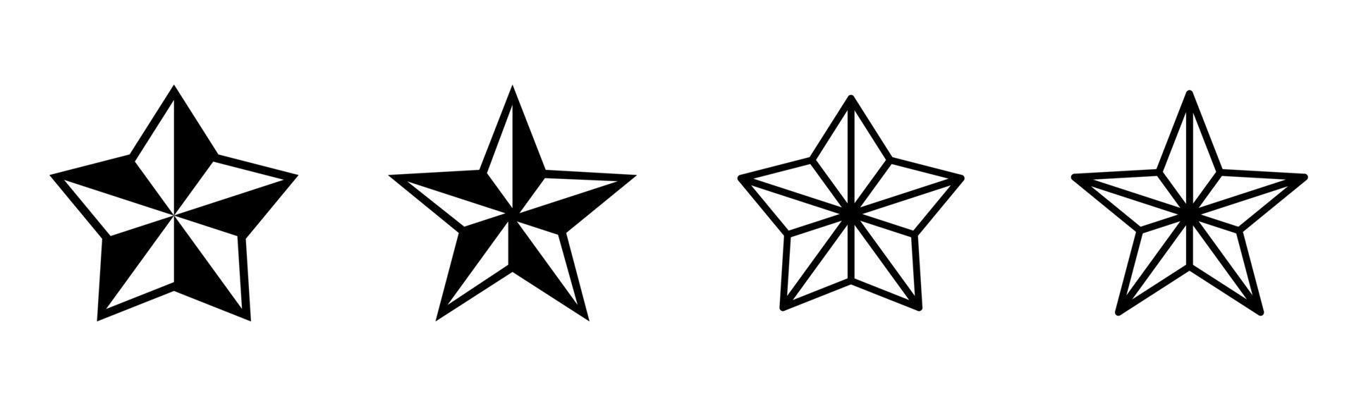 Star icon set of 4, design element suitable for websites, print design or app Stock Free