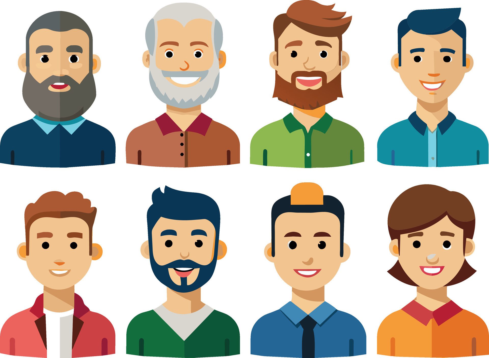 a series of people with different facial expressions Free Vector